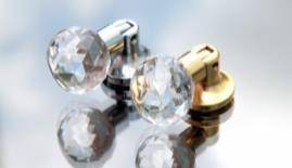 108 Ручка капля Хром + прозрачное стекло Кристалл Mico