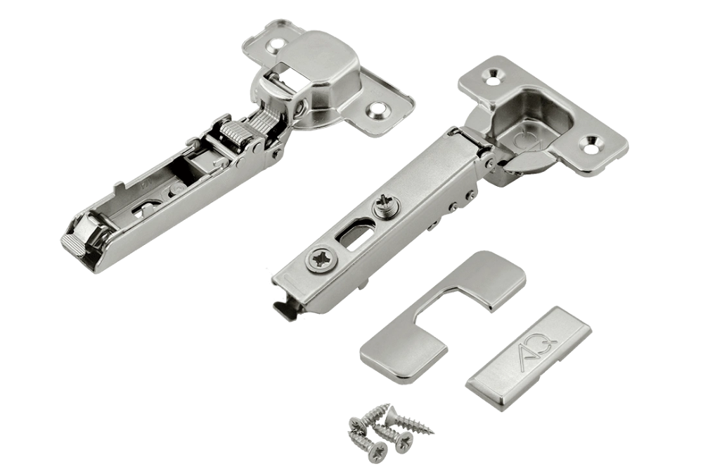 08.0173 Петля  Накладная AQ V2 со Шнек. регулир. Без монтажной планки с доводчиком Clip-On никель 