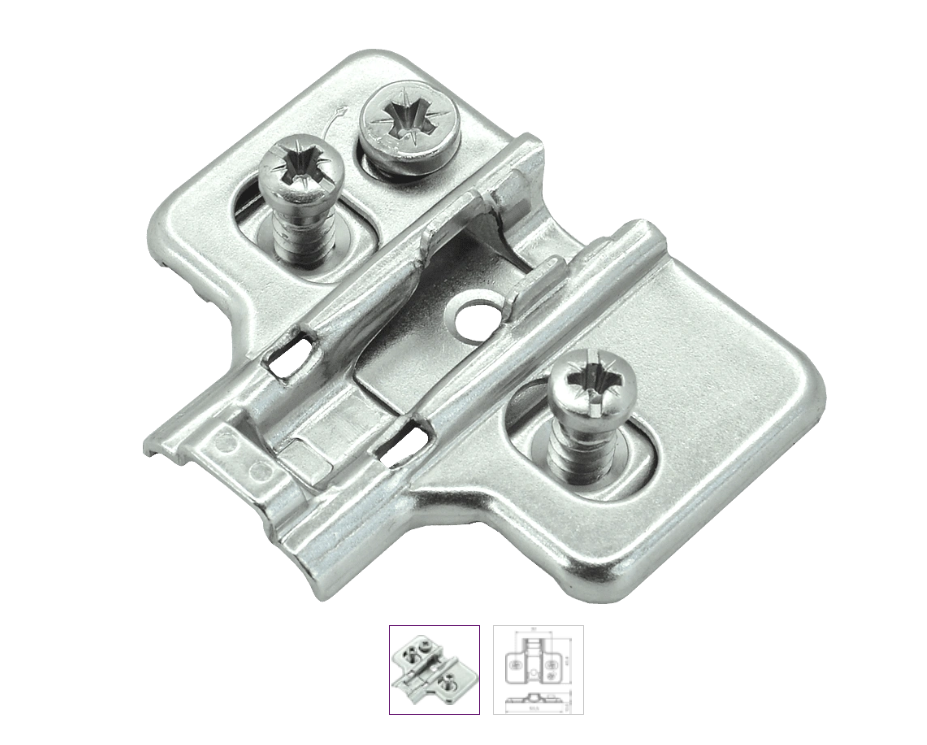 08.0134 Ответ. планка с евровинтами AQ clip-on Н0 Крест. Эксц. никель 