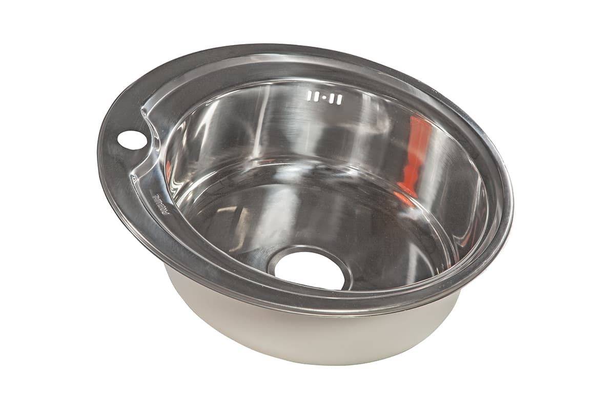 Мойка Premial - Глянец 510х510х180мм круглый 1 чаша 0,8 мм Premial D510 