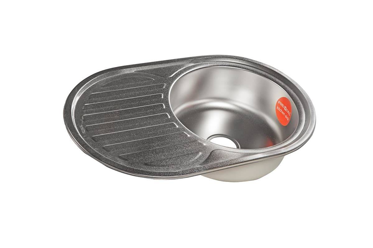 Мойка Premial - Матовый 770х430х180мм овальный 1 чаша универсальный 0,8 мм Premial 7750 