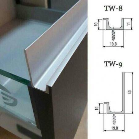  Ручка торцевая Торцевая врезная 5000мм Черный Алюминий Россия