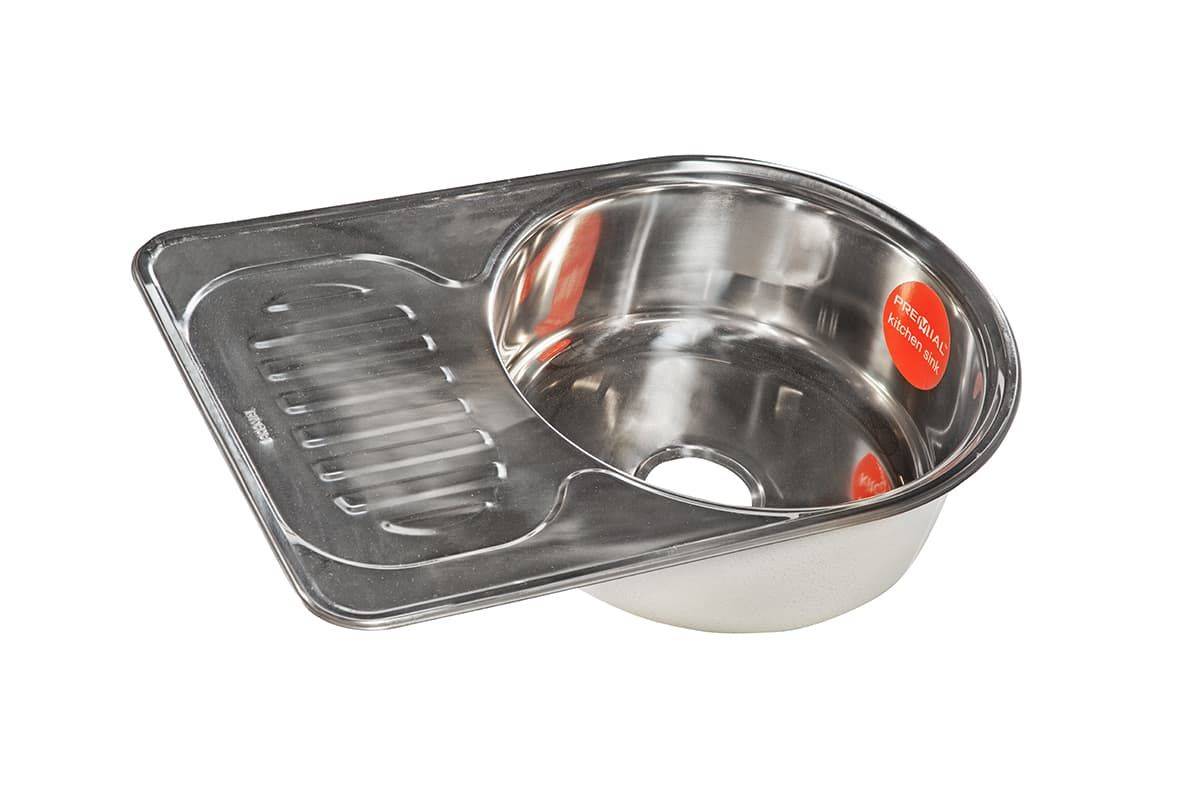 Мойка Premial - Глянец 670х450х180мм овальный 1 чаша универсальный 0,8 мм Premial 6745 