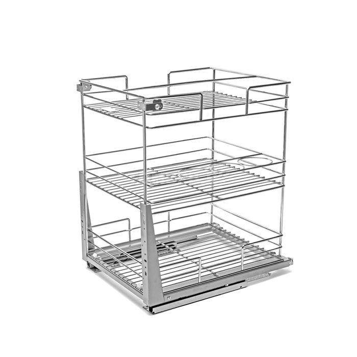 Механизм выкатной 300 мм донное крепл. / к фасаду Хром с доводчиком LS3/300D/D Lotti 