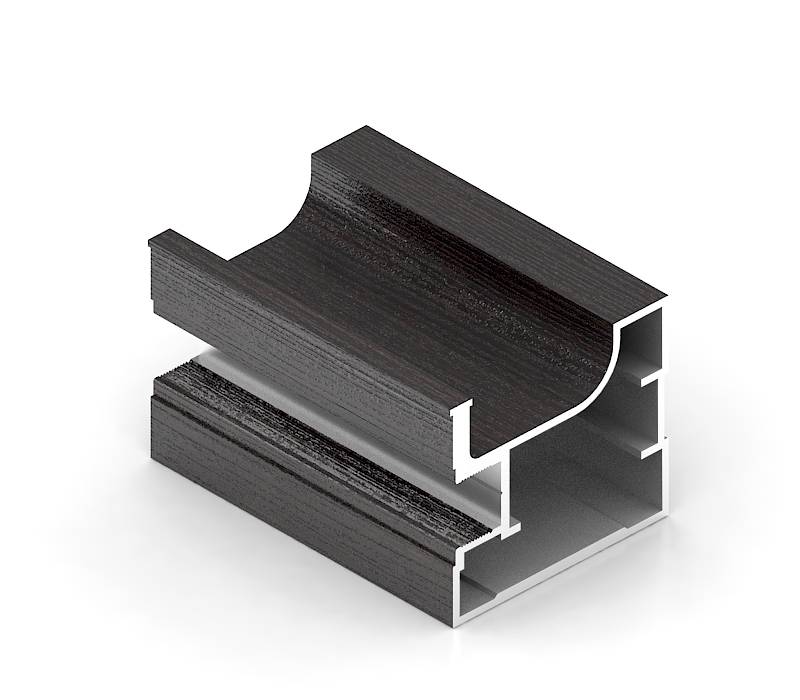 4 в 1 Вертикальный профиль FUSION Венге темный Пленка ПВХ 5,4 м 