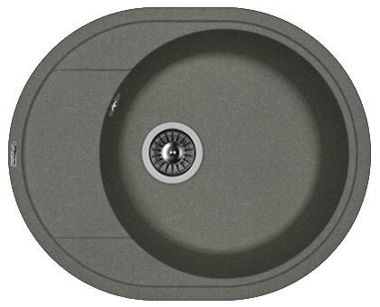 Мойка Родос 580 Черный 580х470х200мм овальный 1 чаша Florentina 20.240.B0580.102 