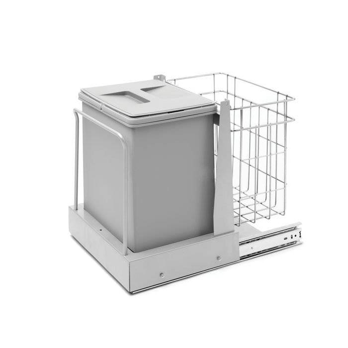 Ведро для мусора 400 мм автоматическое выдвижное 16 л. серый Lotti LS-V/16DC 