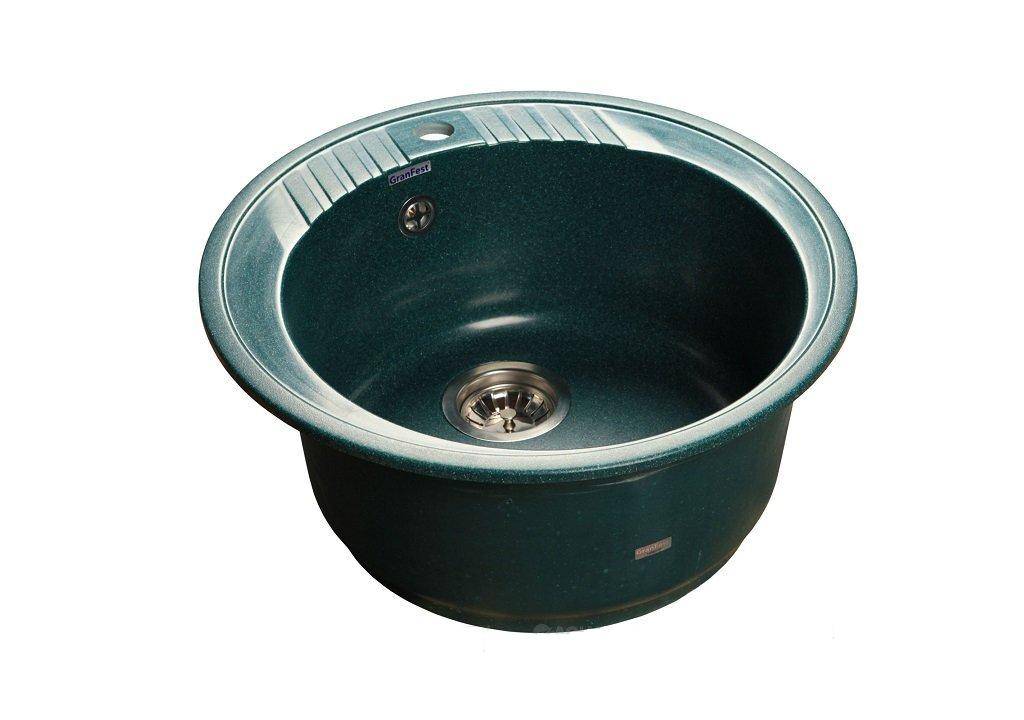 Мойка RONDO - Зеленый 520х520х200мм круглый 1 чаша GranFest R-520 зеленый 