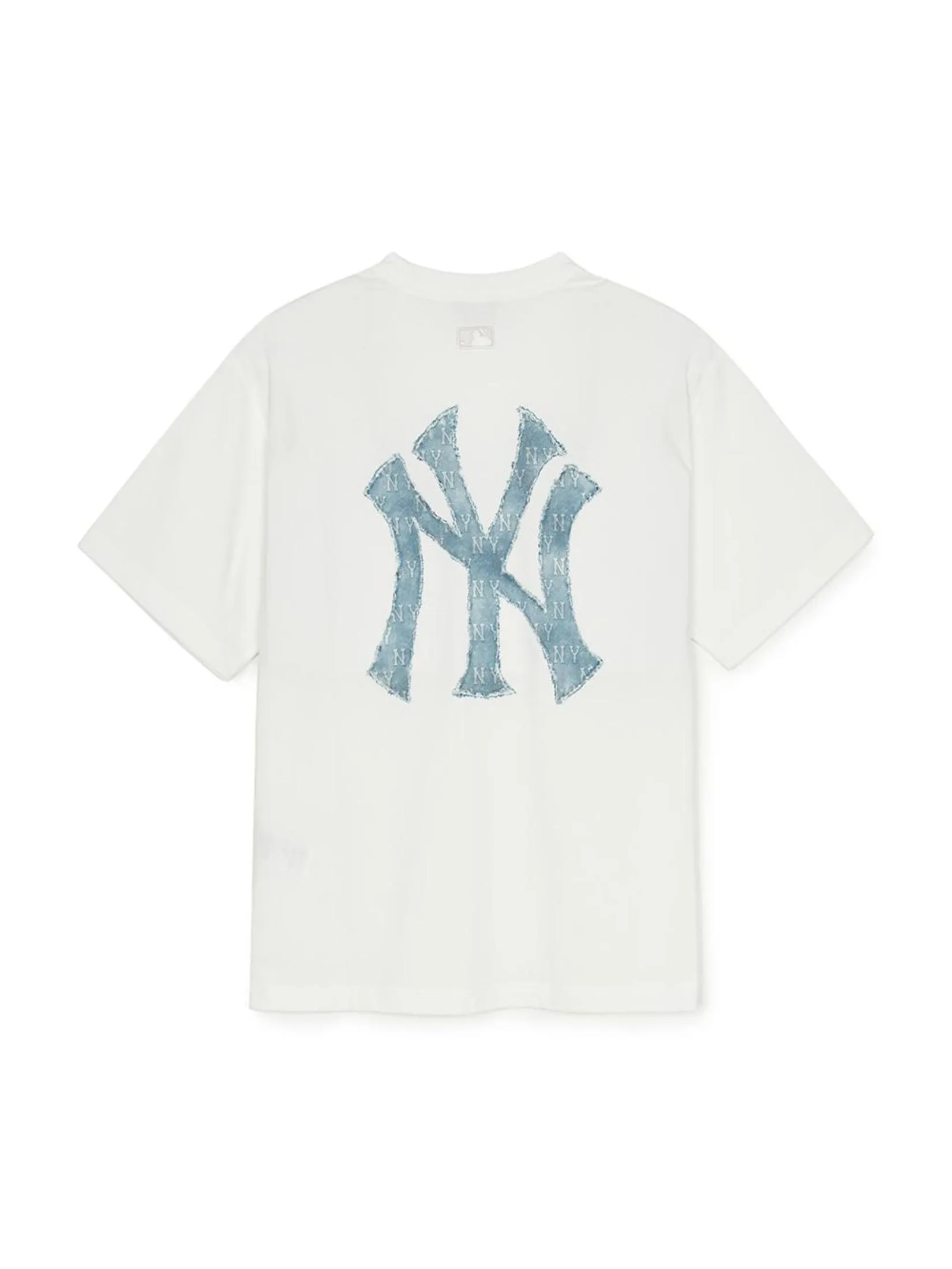 MLB Unisex Denim-Like Monogram Big Lux Oversized-Fit T-Shirt Model  3ATSM0953  50IVS  Ivory MLB Unisex Denim-Like Monogram Big Lux Oversized-Fit T-Shirt Model  3ATSM0953  50IVS  Ivory
