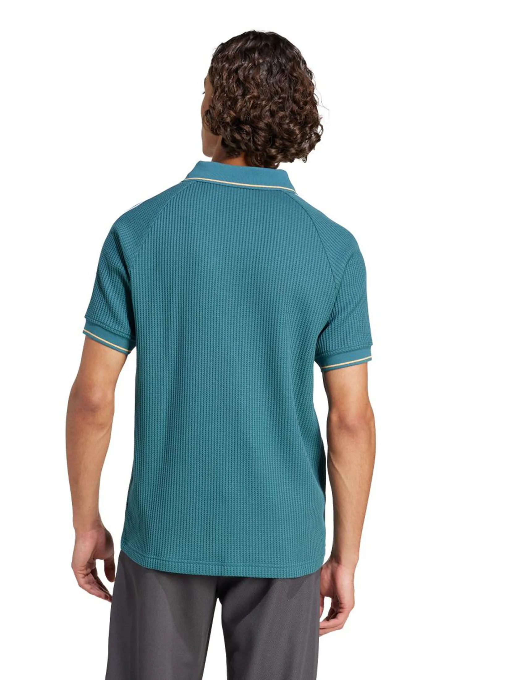 ADIDAS Men Polo Shirt Adidas Originals Waffle Knit ADIDAS Men Polo Shirt Adidas Originals Waffle Knit