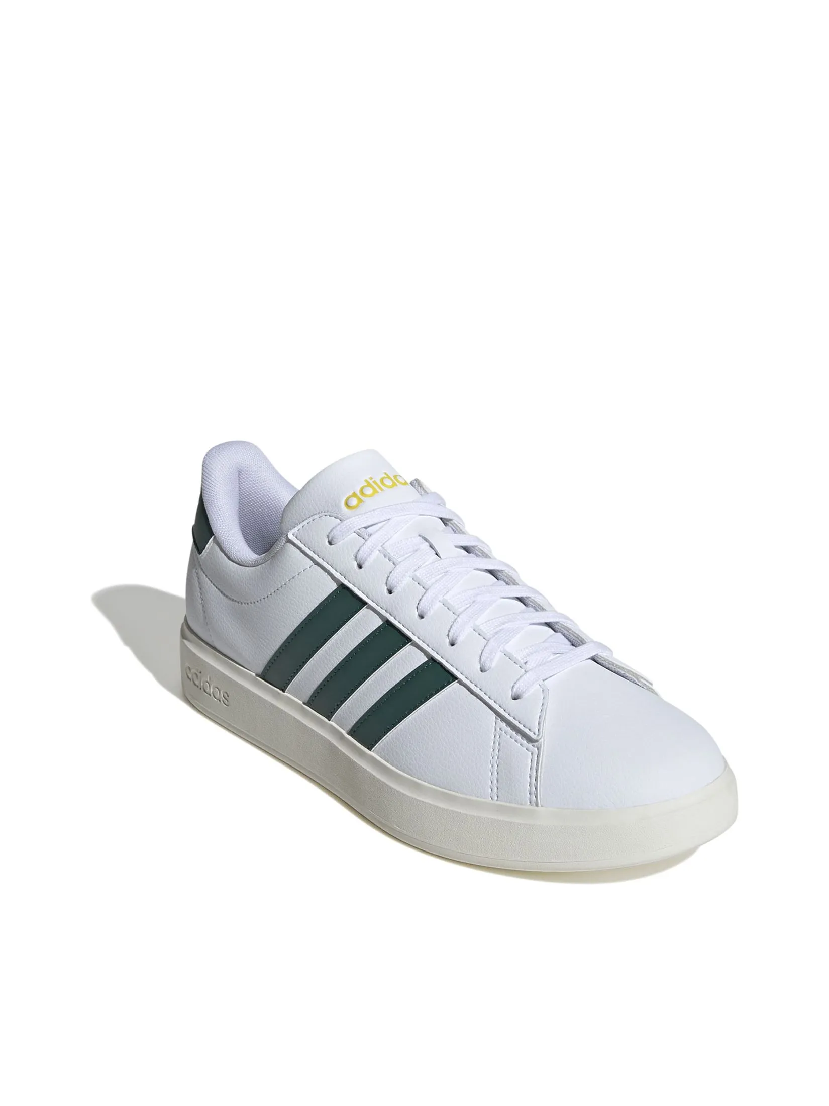 ADIDAS Men Shoes Grand Court 2 Cloud White / Collegiate Green / Utility Yellow ADIDAS Men Shoes Grand Court 2 Cloud White / Collegiate Green / Utility Yellow