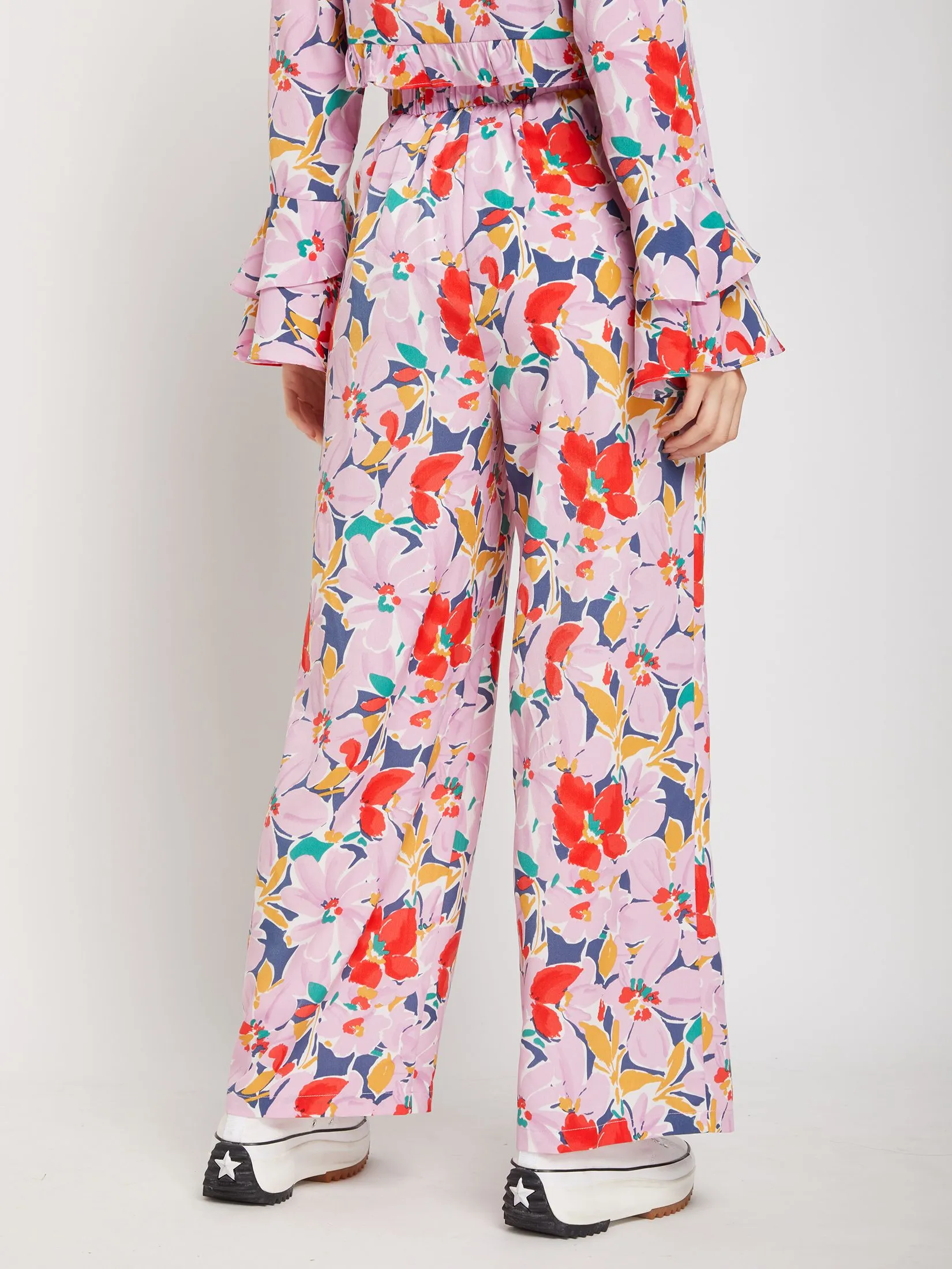 DEFRY 01 Women Pants Floral Printed DEFRY 01 Women Pants Floral Printed