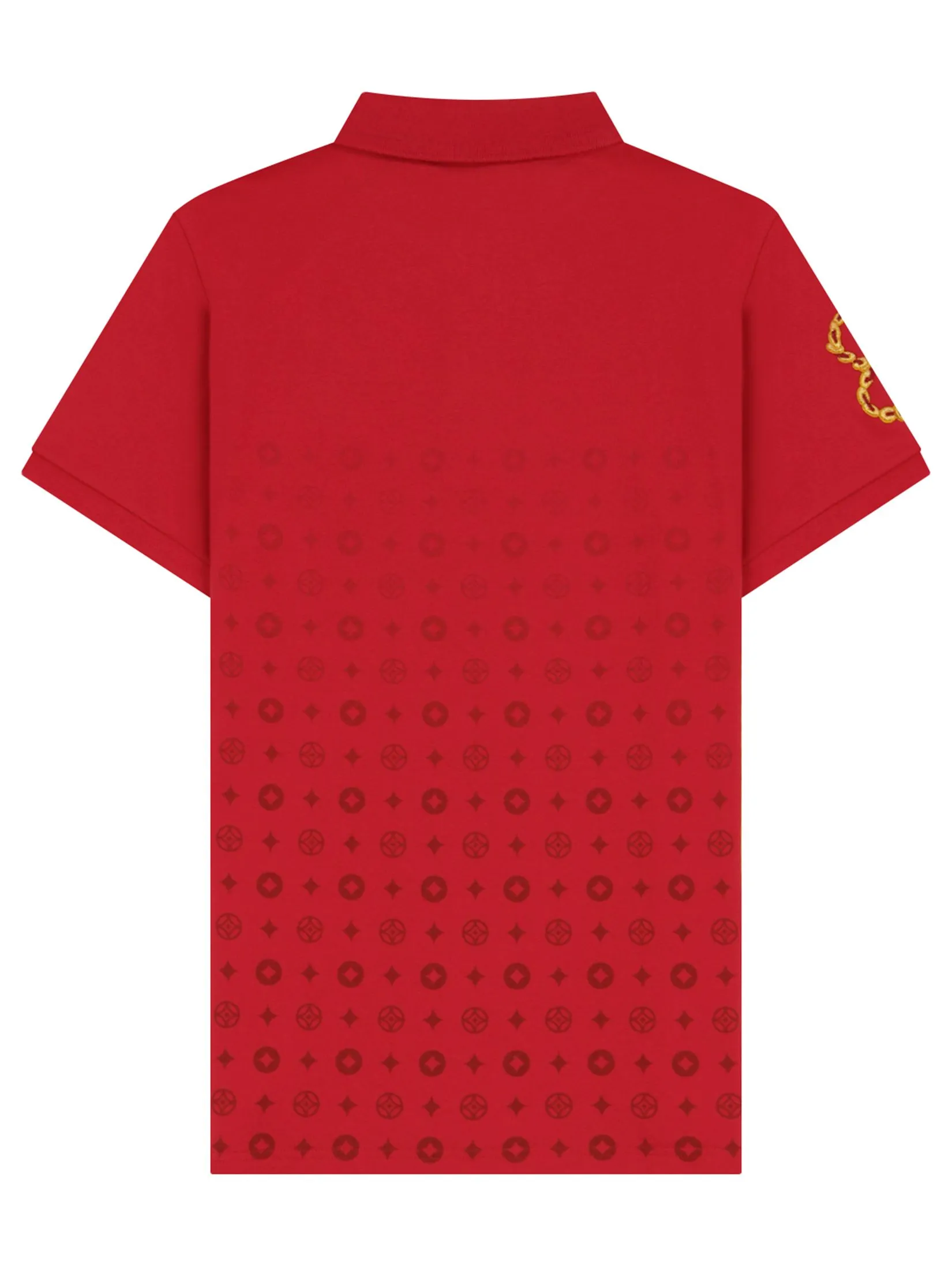GIORDANO Men's Slim All Over Print Polo Haute Red GIORDANO Men's Slim All Over Print Polo Haute Red