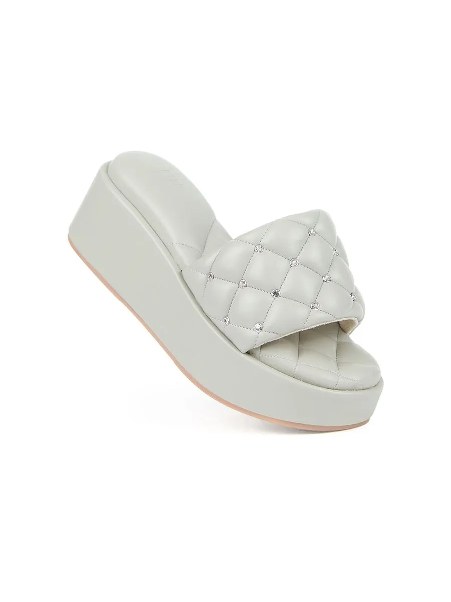 SHU WOMEN  PALETTE SOFT 2" LUCKY DIAMONDS WEDGES - GREY SHU WOMEN  PALETTE SOFT 2" LUCKY DIAMONDS WEDGES - GREY