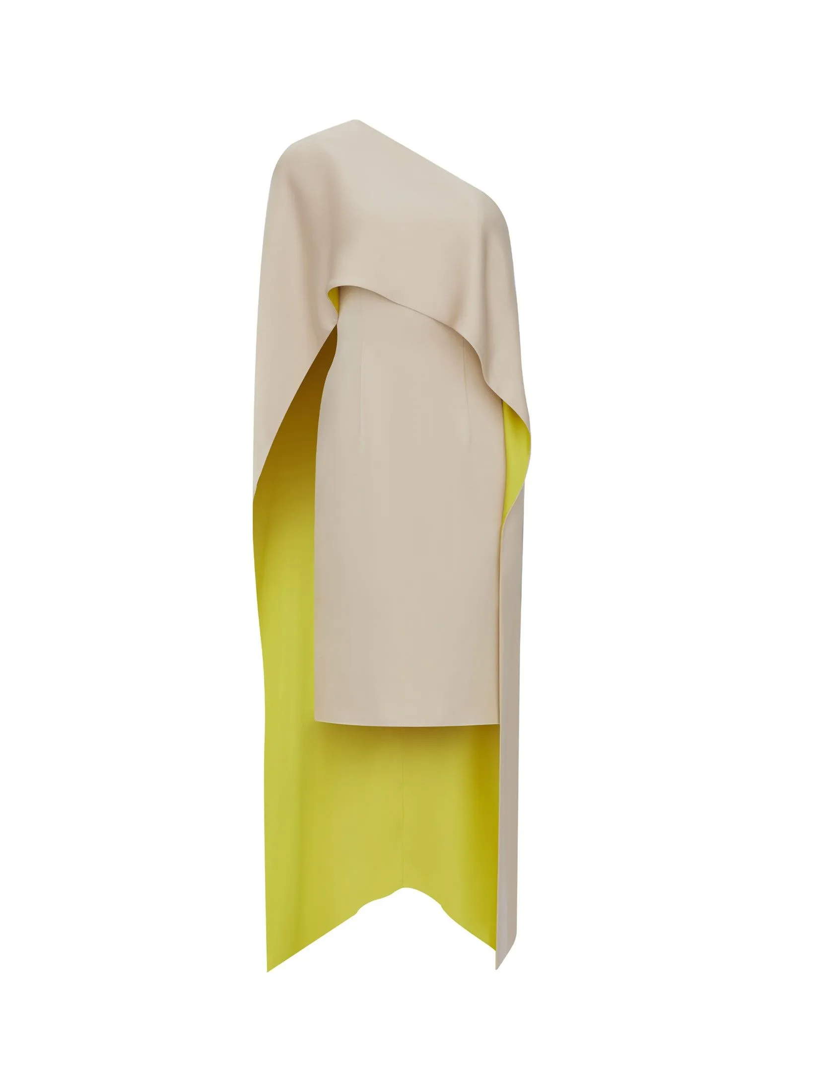 ASAVA ( AW24 ) Isha One-Shoulder Cape Women Dress Beige ASAVA ( AW24 ) Isha One-Shoulder Cape Women Dress Beige