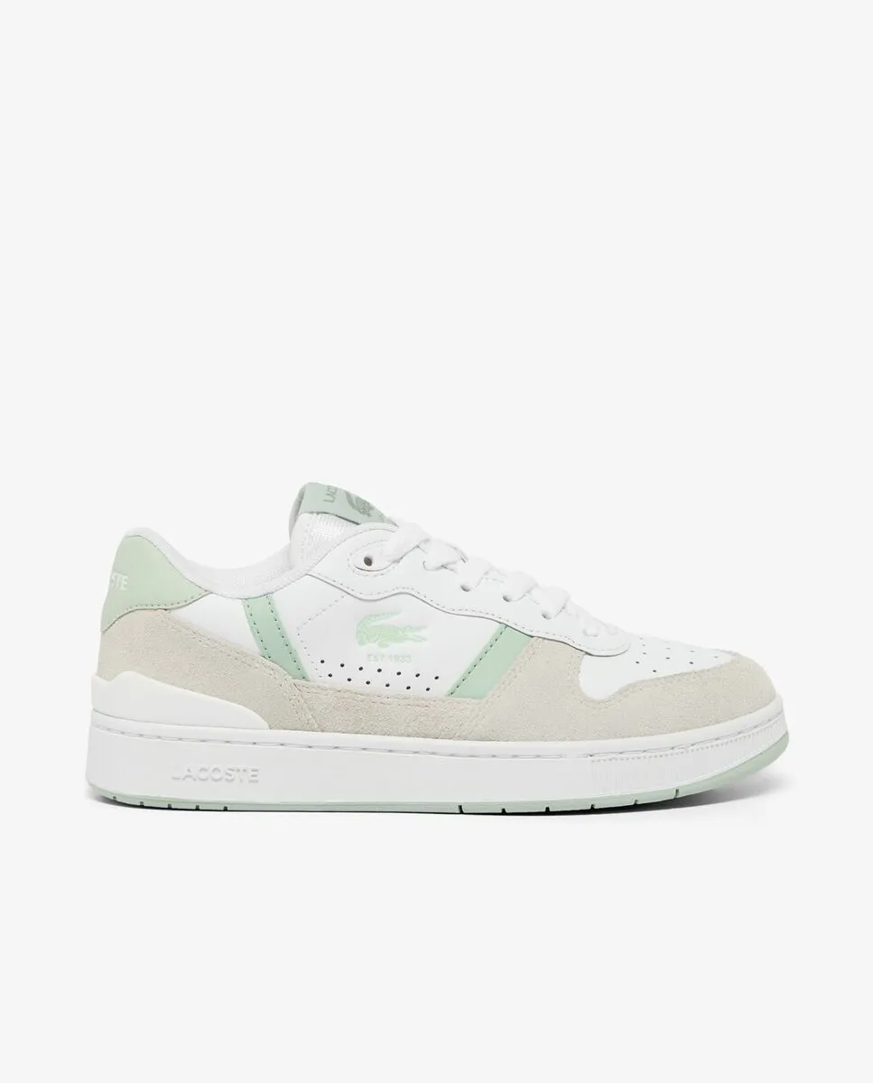 LACOSTE Women’s T-Clip Set Leather Sneakers White LACOSTE Women’s T-Clip Set Leather Sneakers White