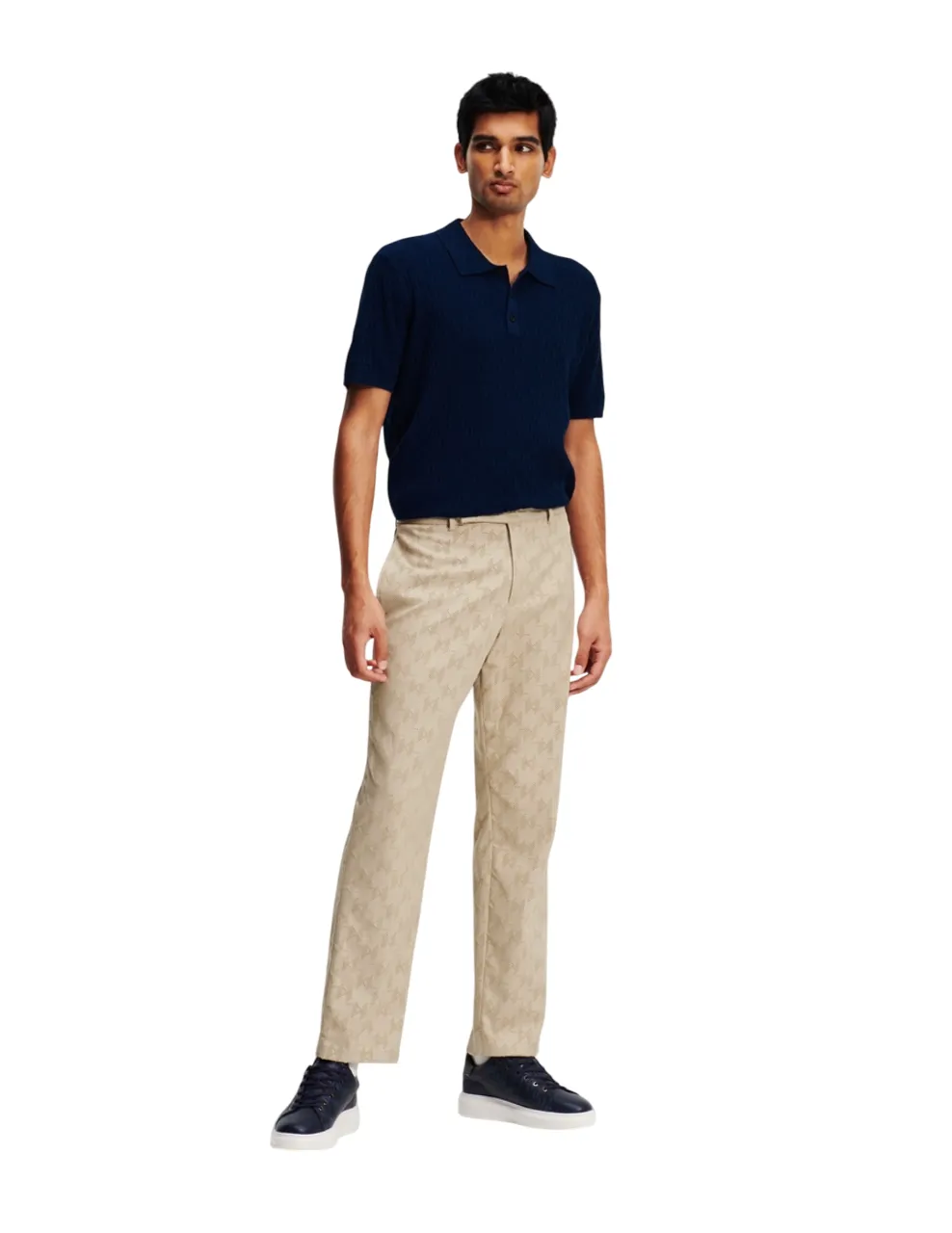 KARL LAGERFELD RTW-1 HUN'S PICK KL PERFORATED MEN PANTS HUMMUS KARL LAGERFELD RTW-1 HUN'S PICK KL PERFORATED MEN PANTS HUMMUS
