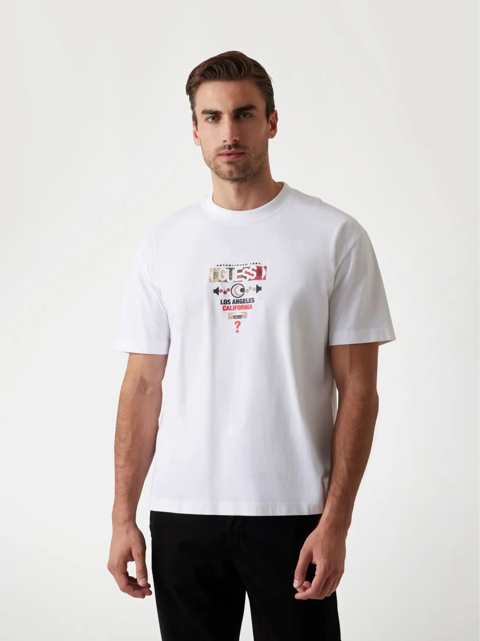 GUESS GUESS MEN  Logo print T-shirt M5RI03I3Z14 - White GUESS GUESS MEN  Logo print T-shirt M5RI03I3Z14 - White