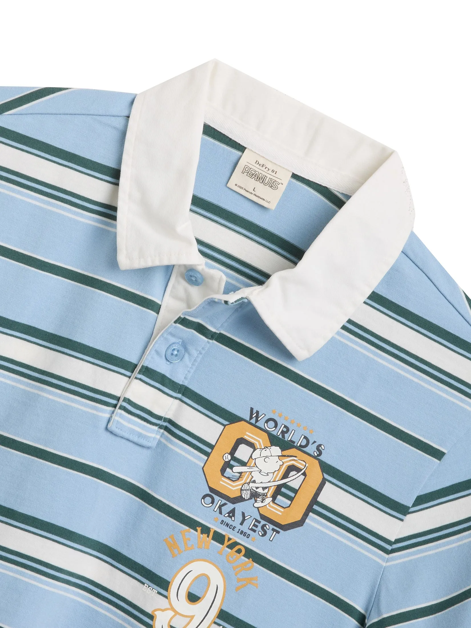 DEFRY 01 Men Polo Short Sleeves Snoopy 2505EPLM057 Light Blue DEFRY 01 Men Polo Short Sleeves Snoopy 2505EPLM057 Light Blue