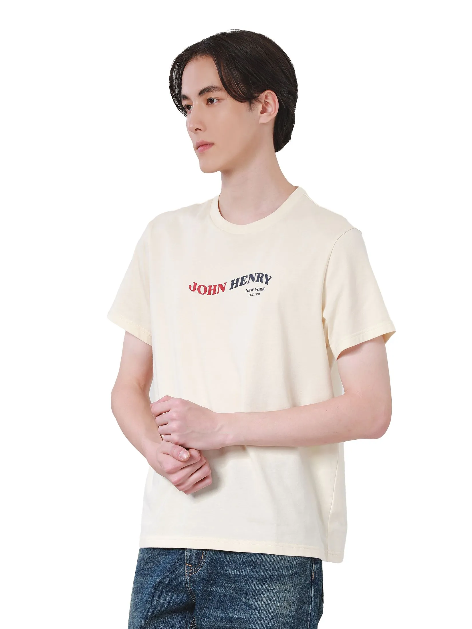 JOHN HENRY Men's T-Shirts (Slim Fit) ICONIC AF Off-White JOHN HENRY Men's T-Shirts (Slim Fit) ICONIC AF Off-White