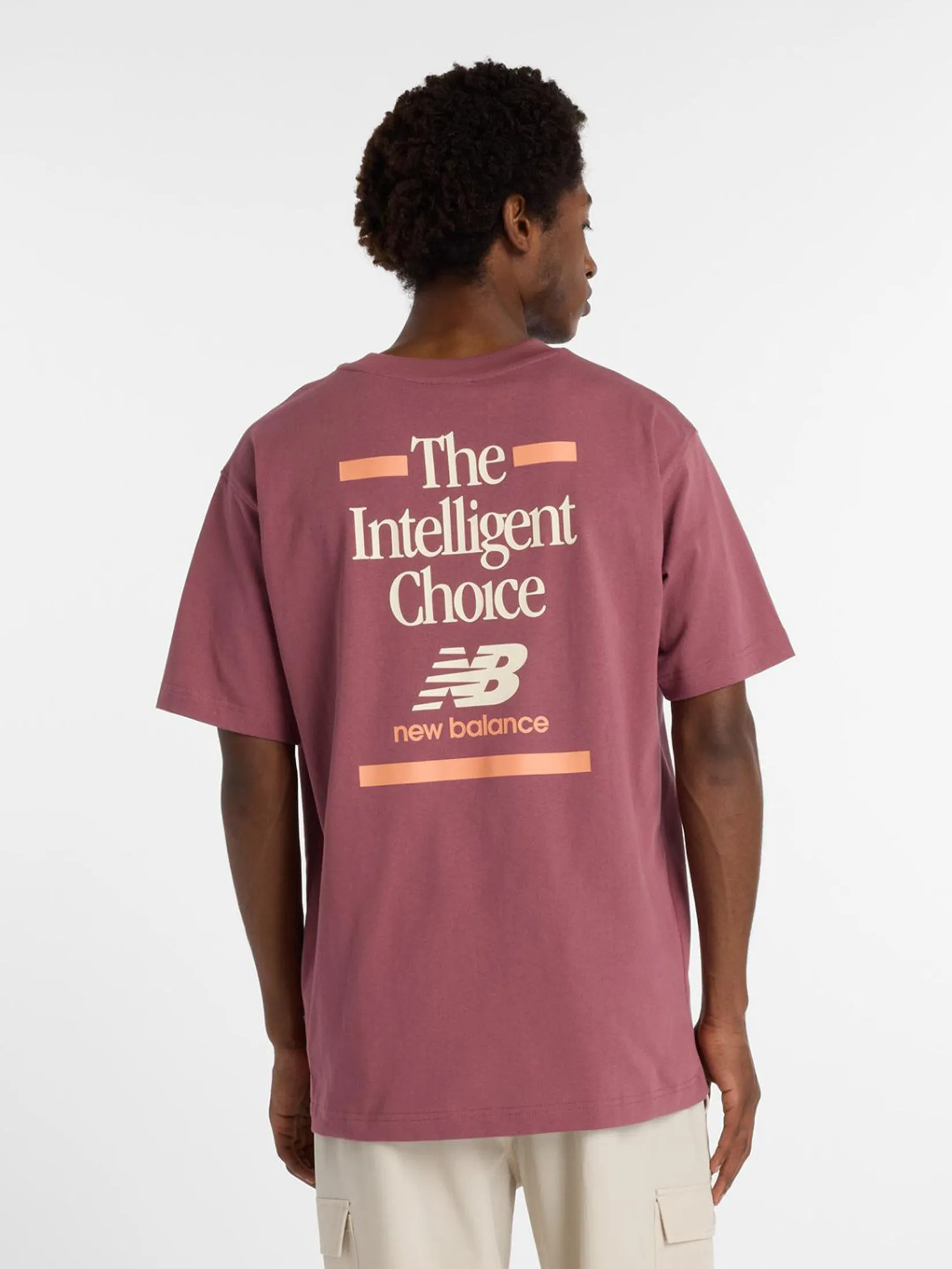 NEW BALANCE Men T-Shirt Athletics Intelligent Choice Washed Burgundy NEW BALANCE Men T-Shirt Athletics Intelligent Choice Washed Burgundy