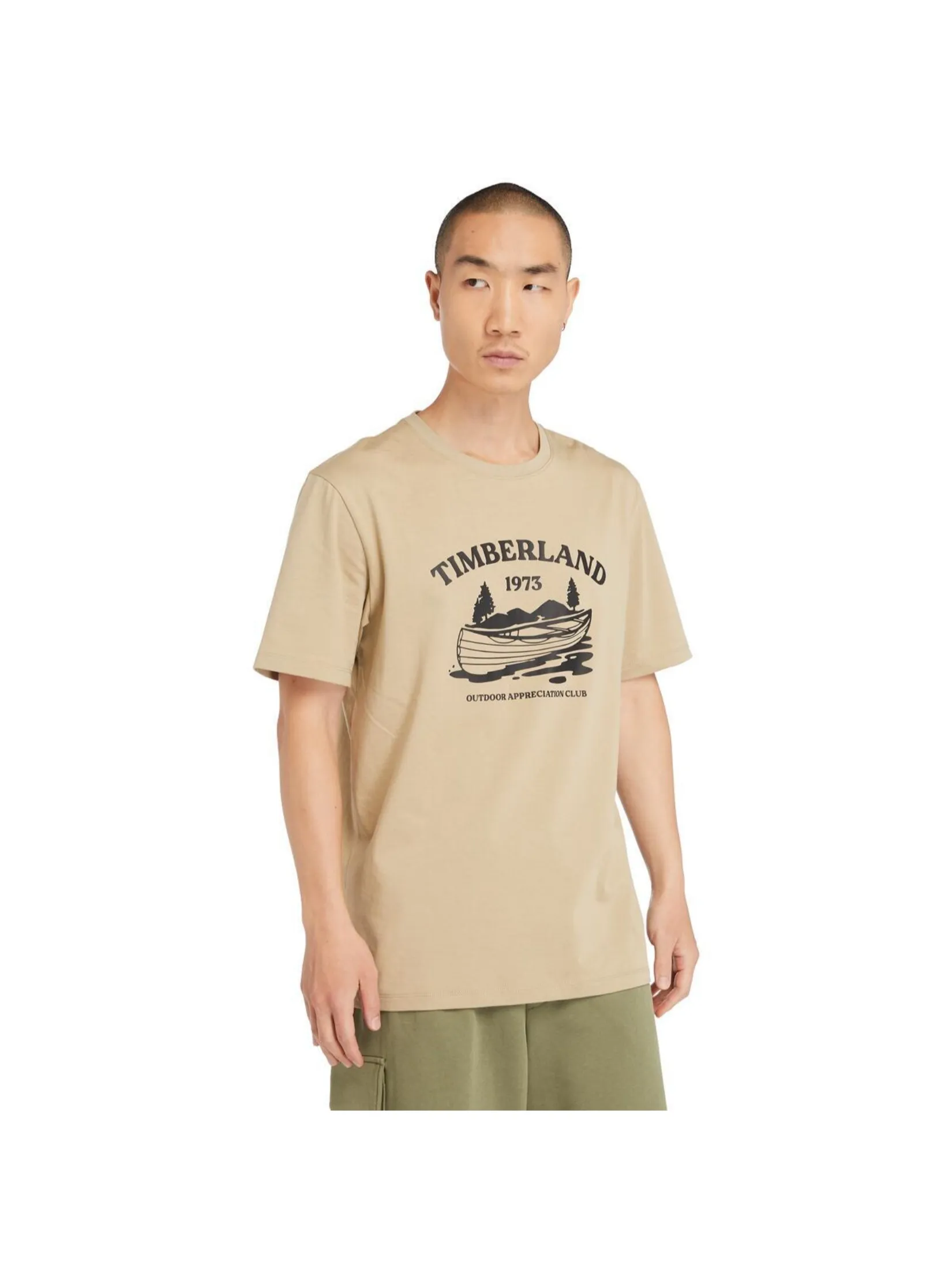 TIMBERLAND Men s Outdoor Graphic Short T-SHIRT Beige TIMBERLAND Men s Outdoor Graphic Short T-SHIRT Beige