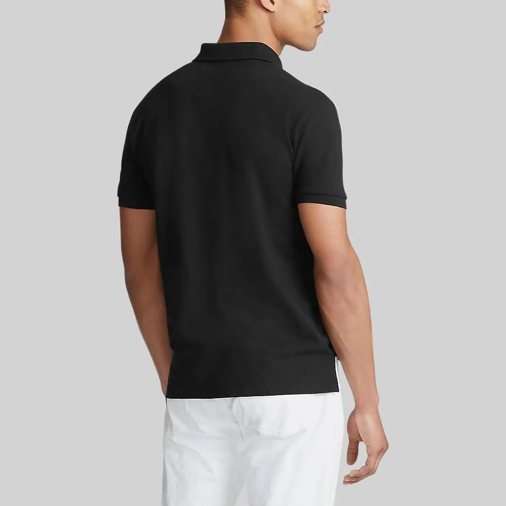 POLO RALPH LAUREN POLO-Custom Slim Fit Mesh Polo Shirt MNPOKNI1N820344 001 BLACK POLO RALPH LAUREN POLO-Custom Slim Fit Mesh Polo Shirt MNPOKNI1N820344 001 BLACK