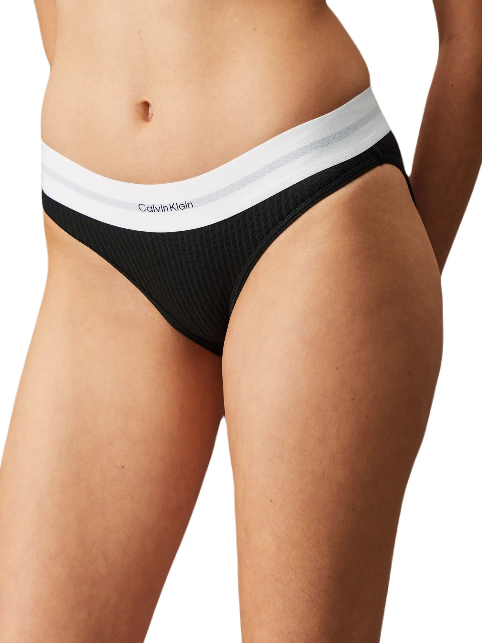 CALVIN KLEIN Women's Cotton Modal Stretch Rib Bikini Black CALVIN KLEIN Women's Cotton Modal Stretch Rib Bikini Black