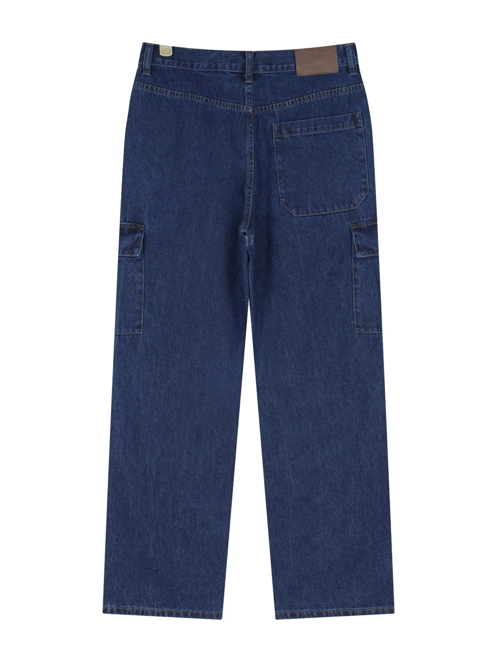 GIORDANO Men's Relaxed Denim Cargo Pants (Blue Classics)  Dark Indigo GIORDANO Men's Relaxed Denim Cargo Pants (Blue Classics)  Dark Indigo