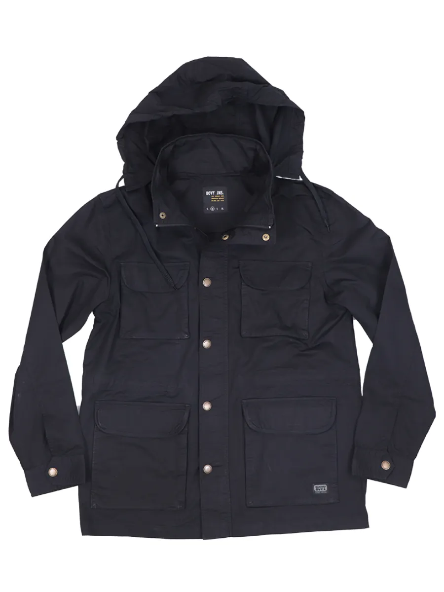 BOVY MEN'S JACKET HOODIES MILITARY BLACK BOVY MEN'S JACKET HOODIES MILITARY BLACK