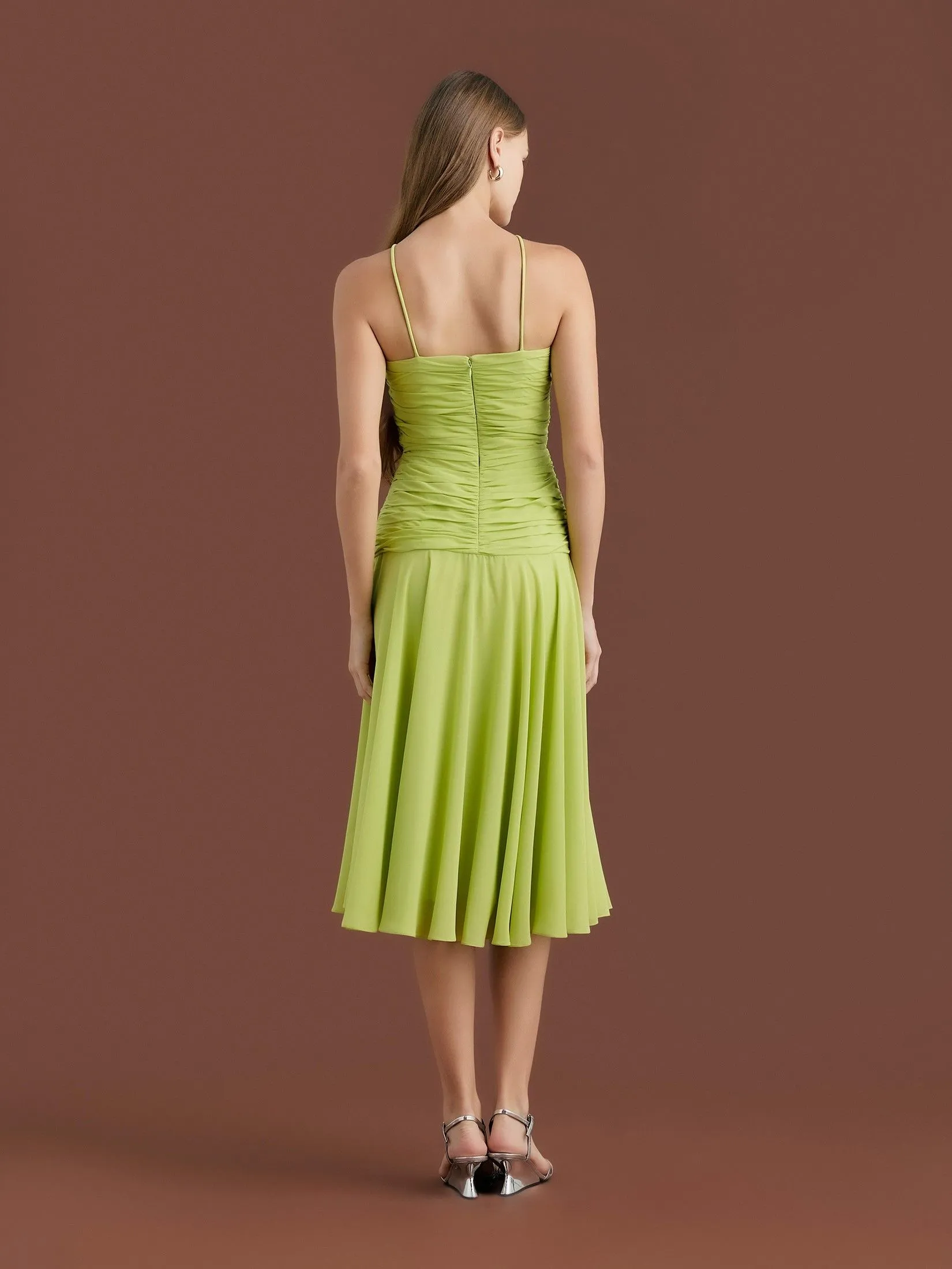 ASV (AW24)Tazanna Ruched Women Dress Green ASV (AW24)Tazanna Ruched Women Dress Green
