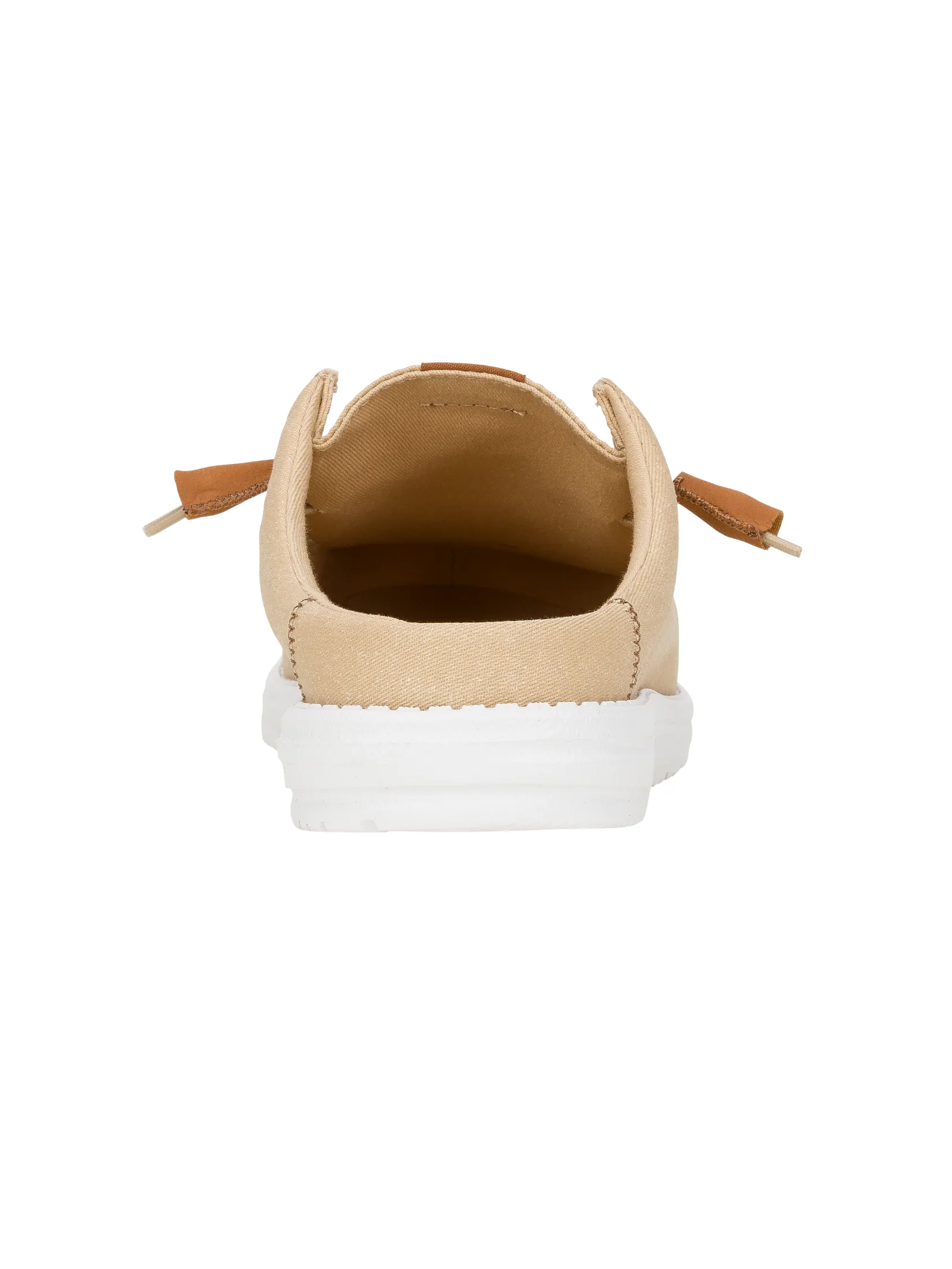 HEYDUDE WALLY STRETCH CANVAS SLIP - TAN/WHITE HEYDUDE WALLY STRETCH CANVAS SLIP - TAN/WHITE