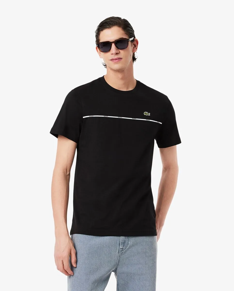 LACOSTE Regular Fit Lacoste Trim T-Shirt Black LACOSTE Regular Fit Lacoste Trim T-Shirt Black