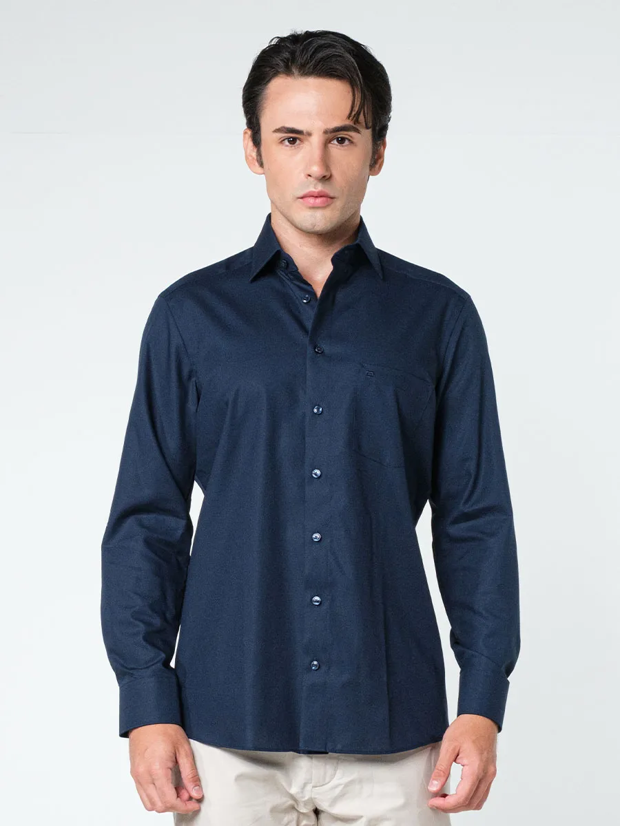 OLYMP MEN SHIRT LONG SLEEVES MODERN FIT NAVY BLUE