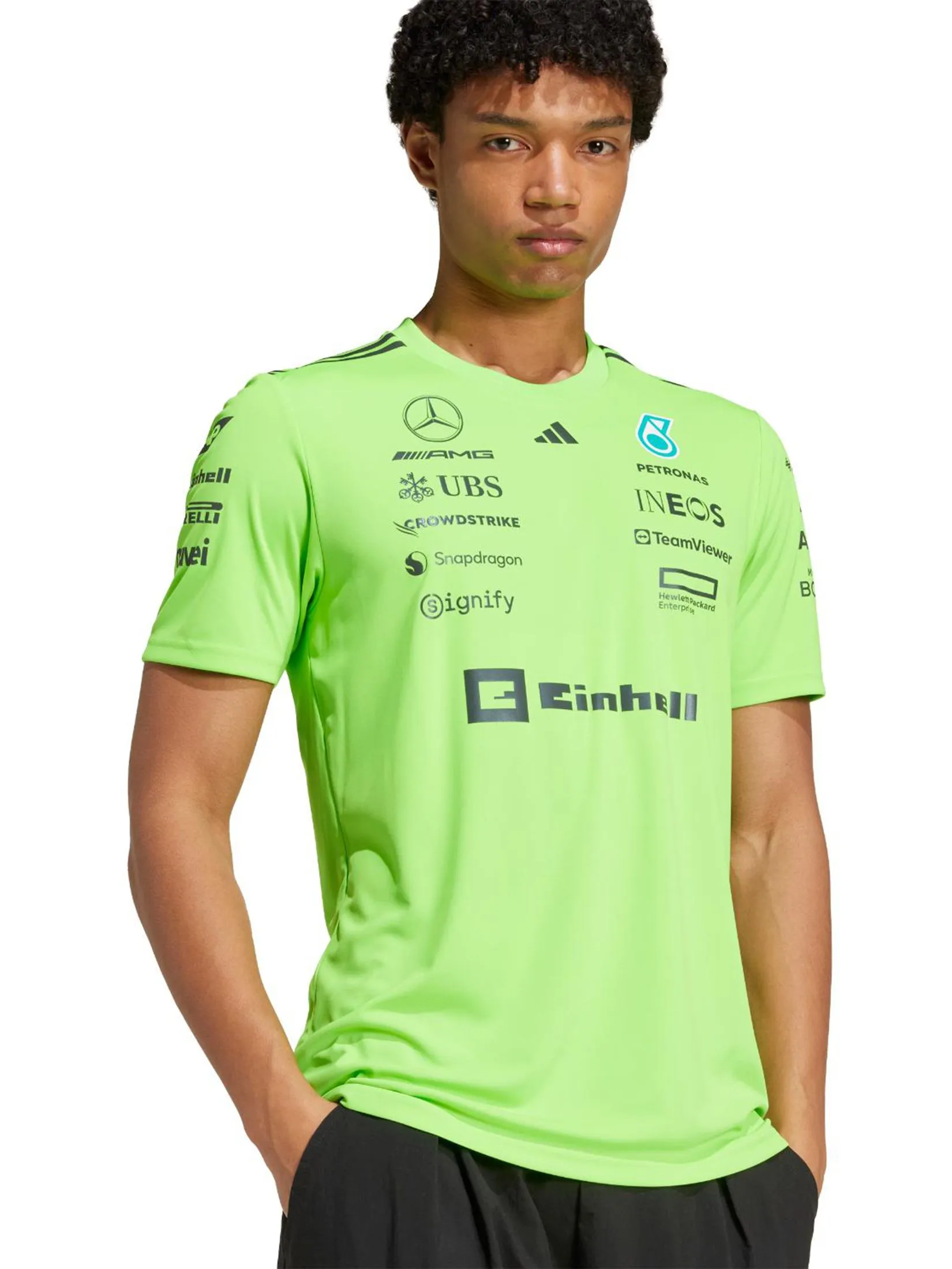 ADIDAS Men Set Up Jersey Mercedes - Amg Petronas Formula One Team Green / Solar Green / Black ADIDAS Men Set Up Jersey Mercedes - Amg Petronas Formula One Team Green / Solar Green / Black