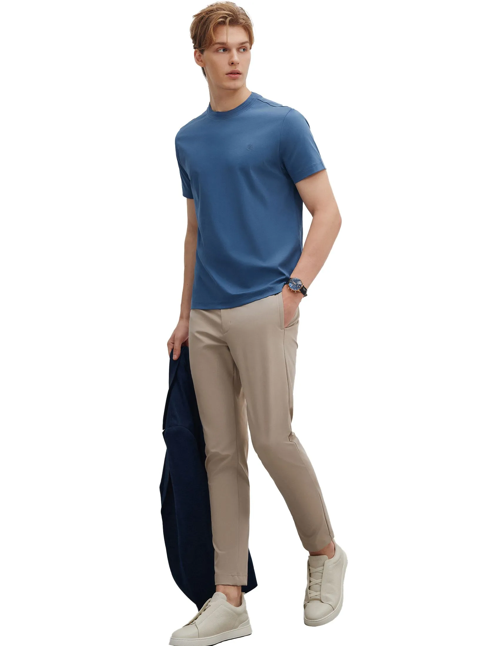 G2000 Men Clothing Mercerized Cotton T-Shirt  Smart Fit - Blue G2000 Men Clothing Mercerized Cotton T-Shirt  Smart Fit - Blue