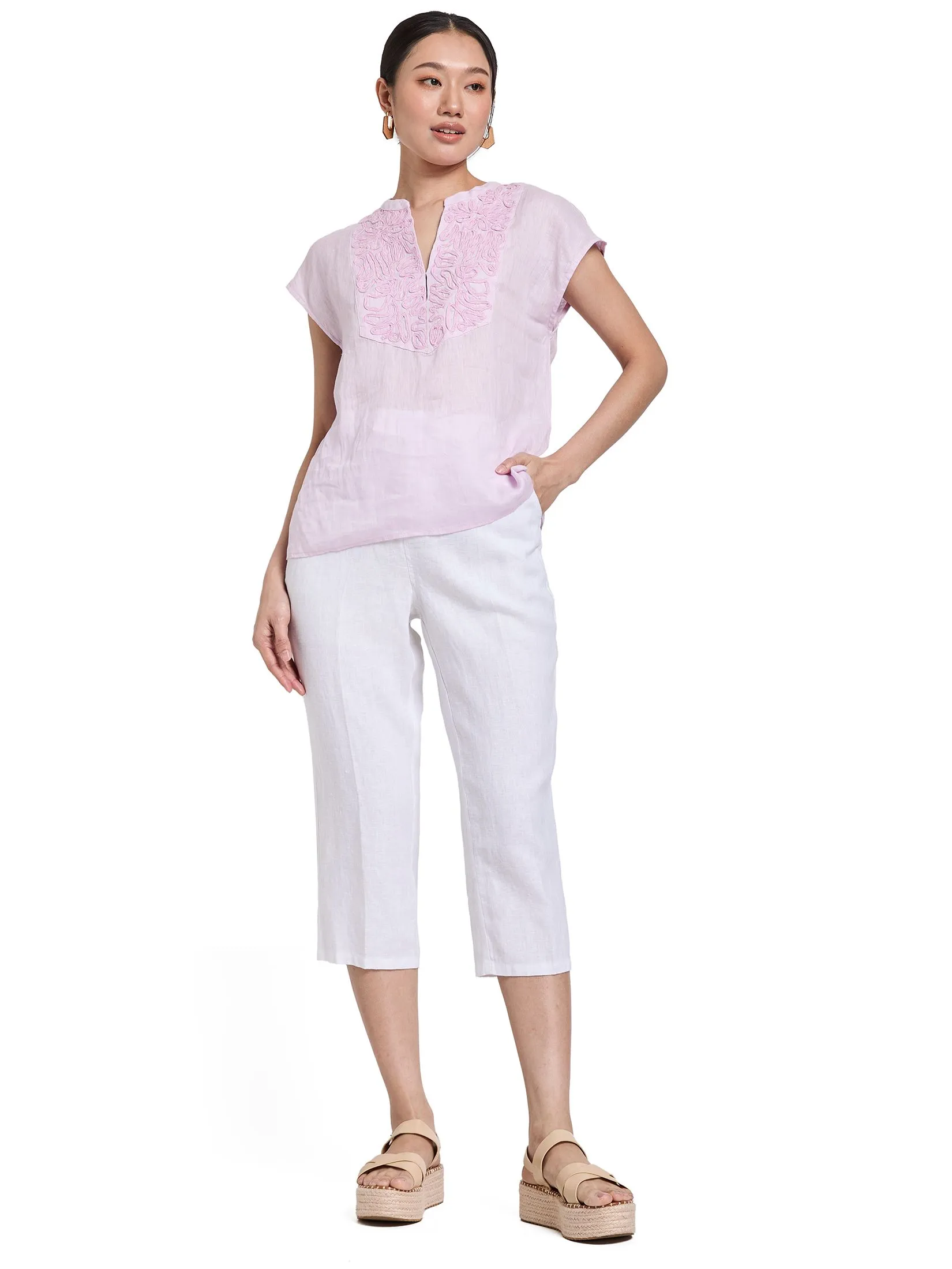 ESTIMATE Women Pants Crop Linen ESTIMATE Women Pants Crop Linen