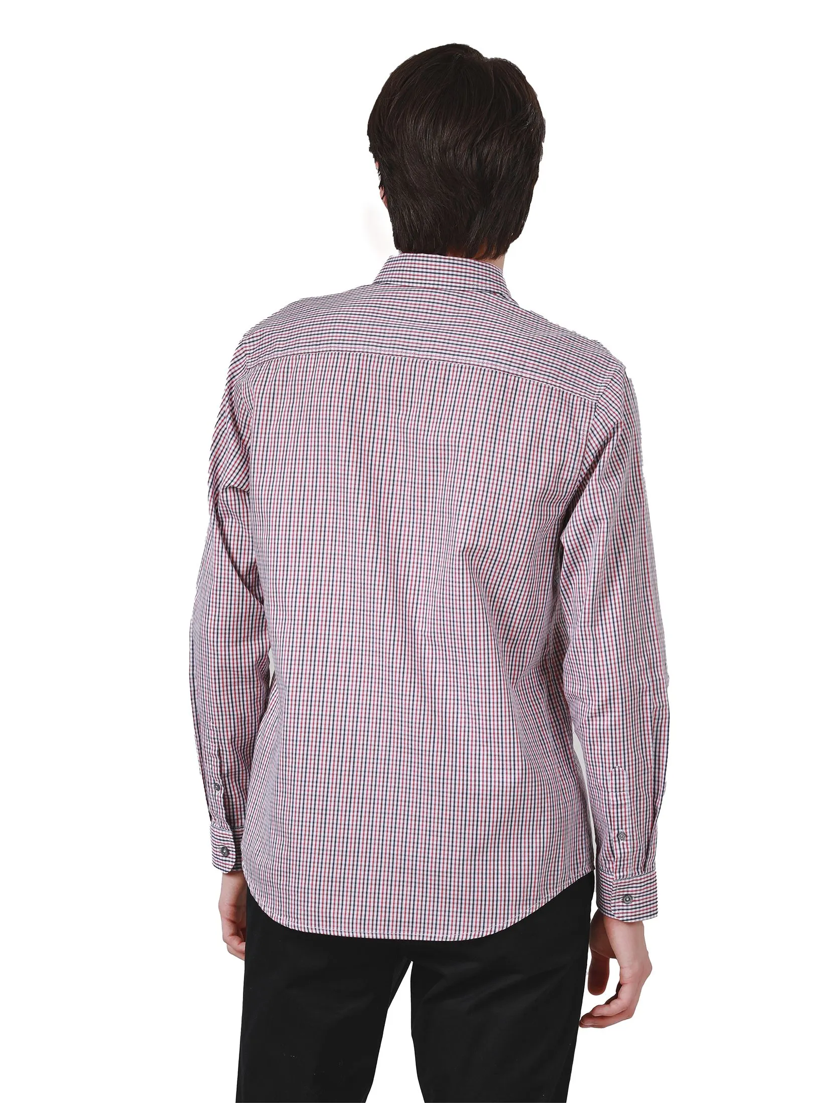 JOHN HENRY Men's Long Sleeves Shirts (Slim Fit) MERRY CHRISTMAS Red