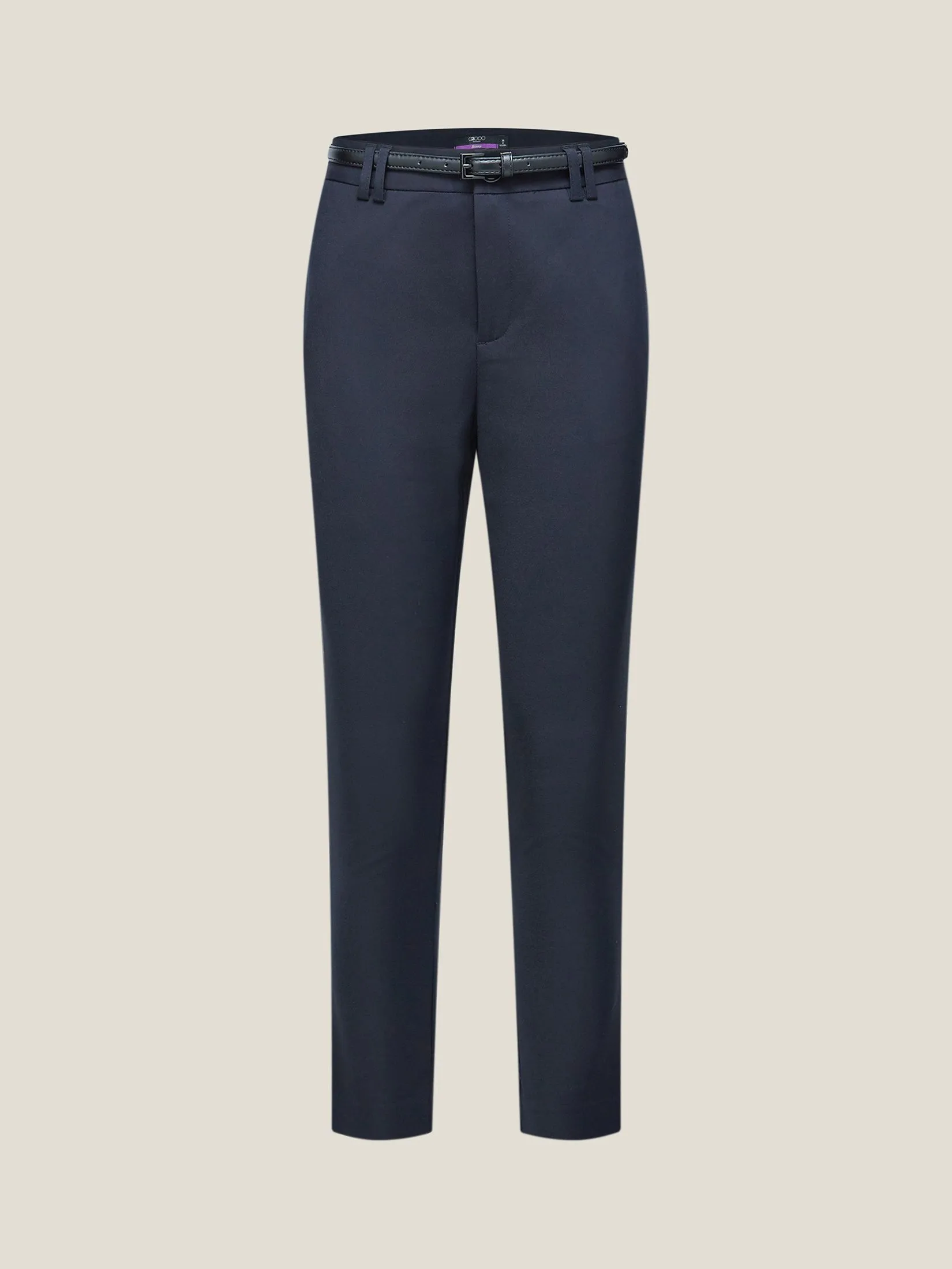 G2000 Women Clothing Cotton Blend Cropped Skinny Casual Pants With Belt Cropped Skinny Shape - Navy G2000 Women Clothing Cotton Blend Cropped Skinny Casual Pants With Belt Cropped Skinny Shape - Navy