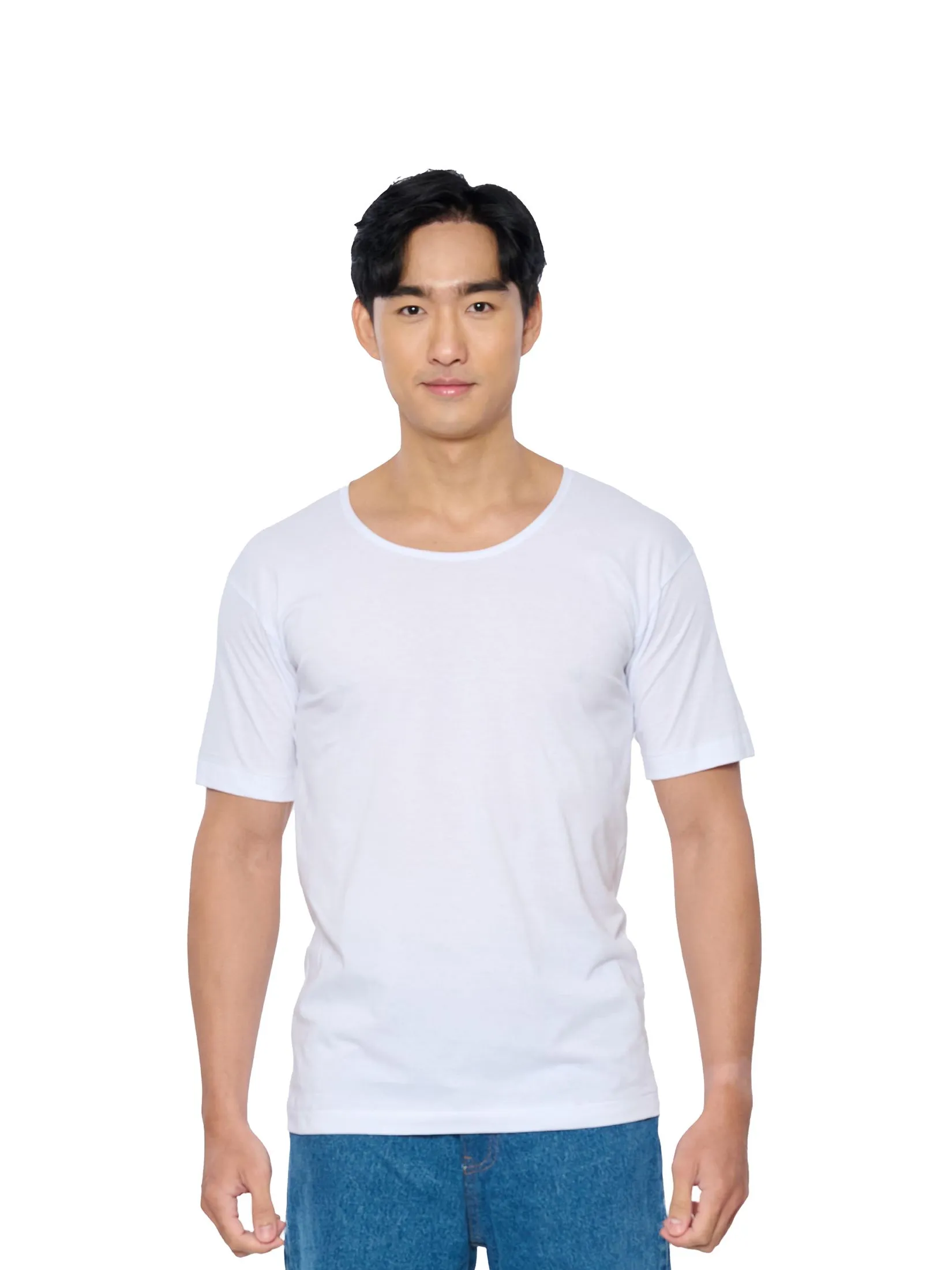 DOUBLE GOOSE White classic wide neck T-shirt Pack 3 pcs.. DOUBLE GOOSE White classic wide neck T-shirt Pack 3 pcs..