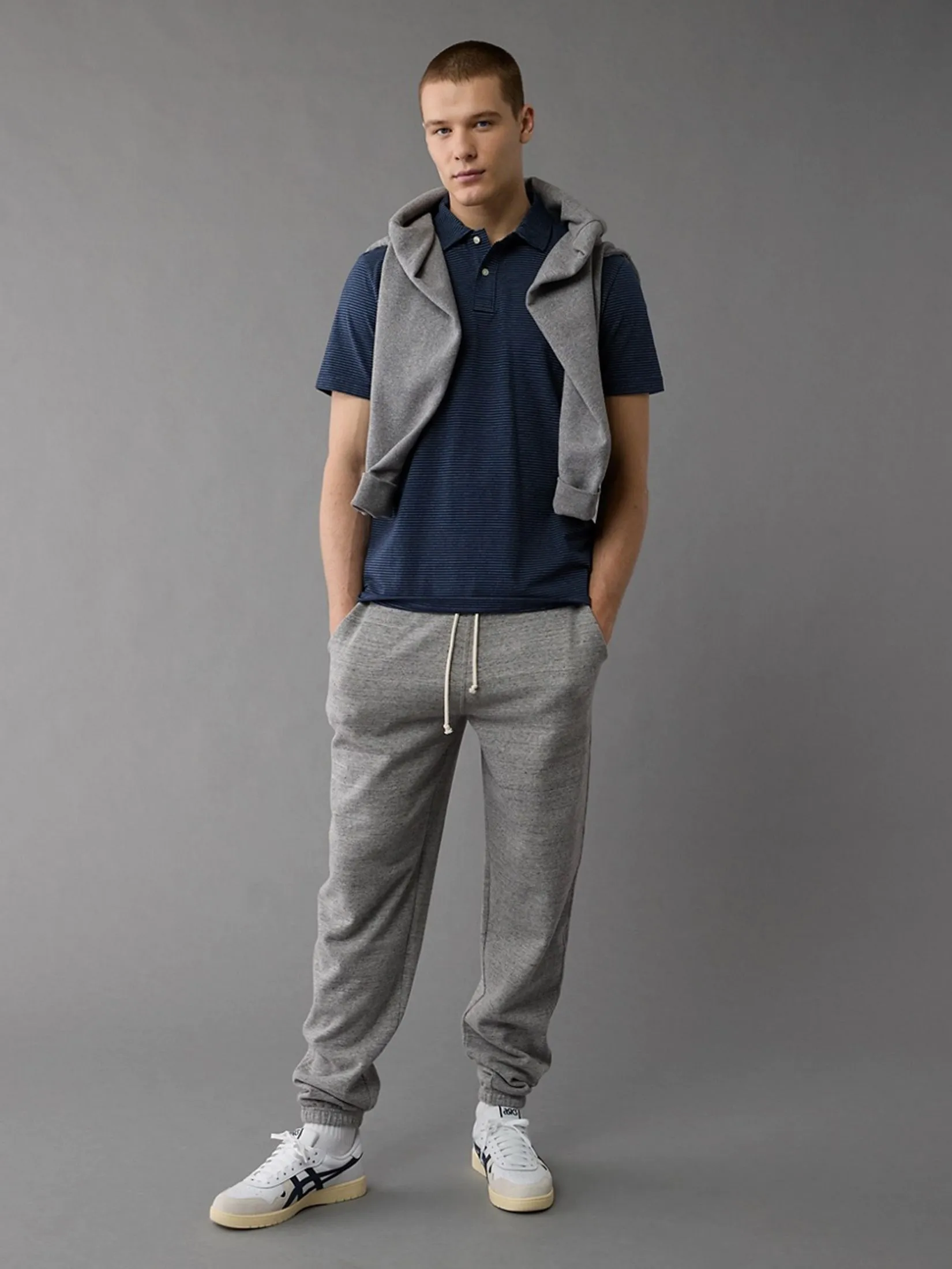 American Eagle MEN P- CULLEN JERSEY POLO (STRIPES) 410 NAVY American Eagle MEN P- CULLEN JERSEY POLO (STRIPES) 410 NAVY