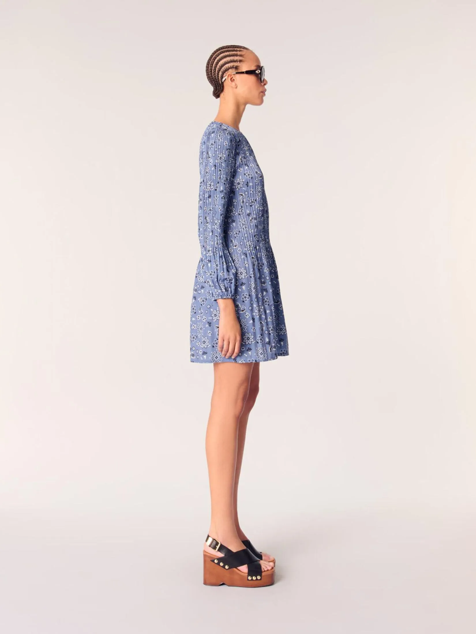 MAJE Women Dress Patterned Pleated MAJE Women Dress Patterned Pleated