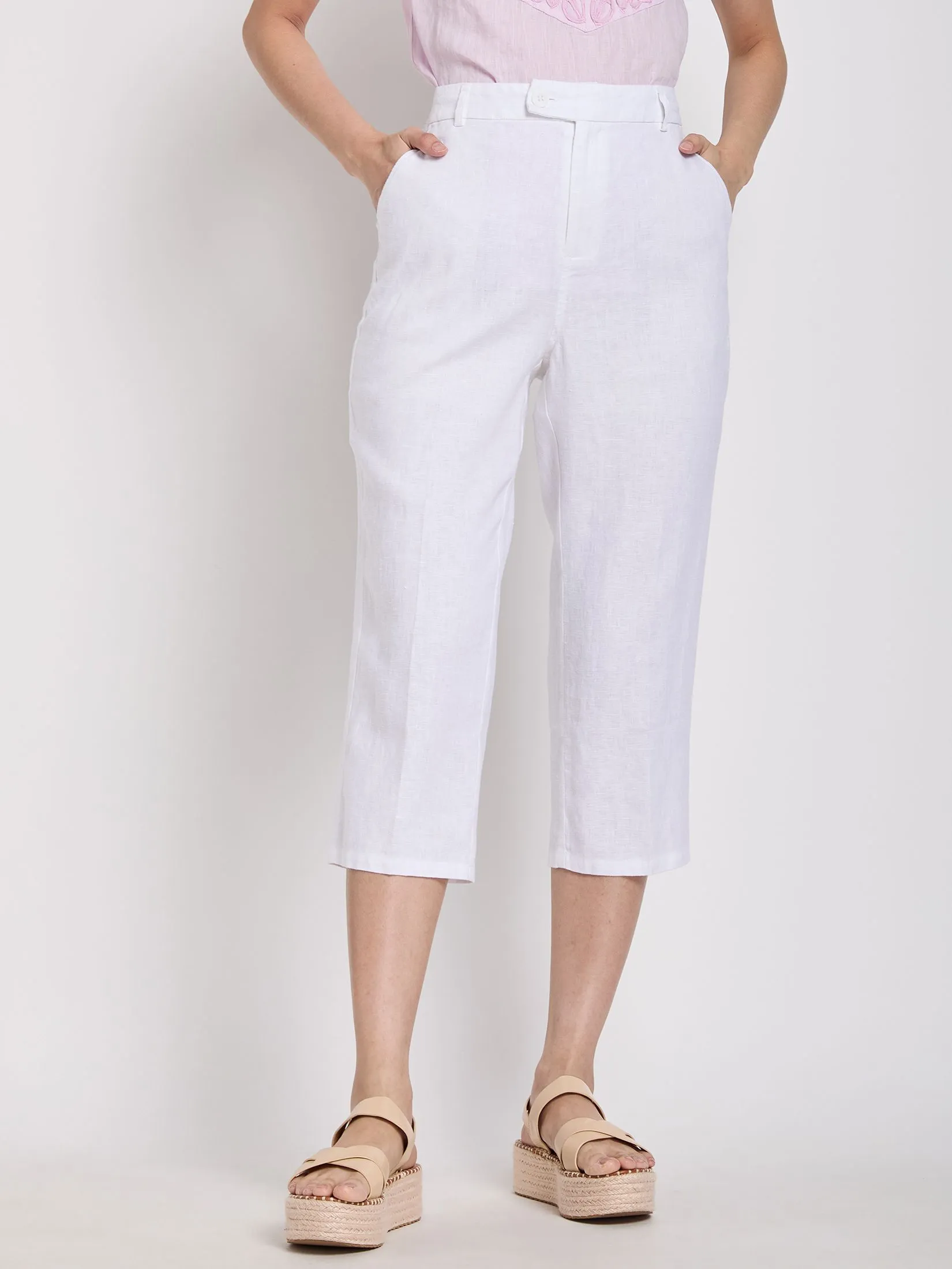 ESTIMATE Women Pants Crop Linen ESTIMATE Women Pants Crop Linen