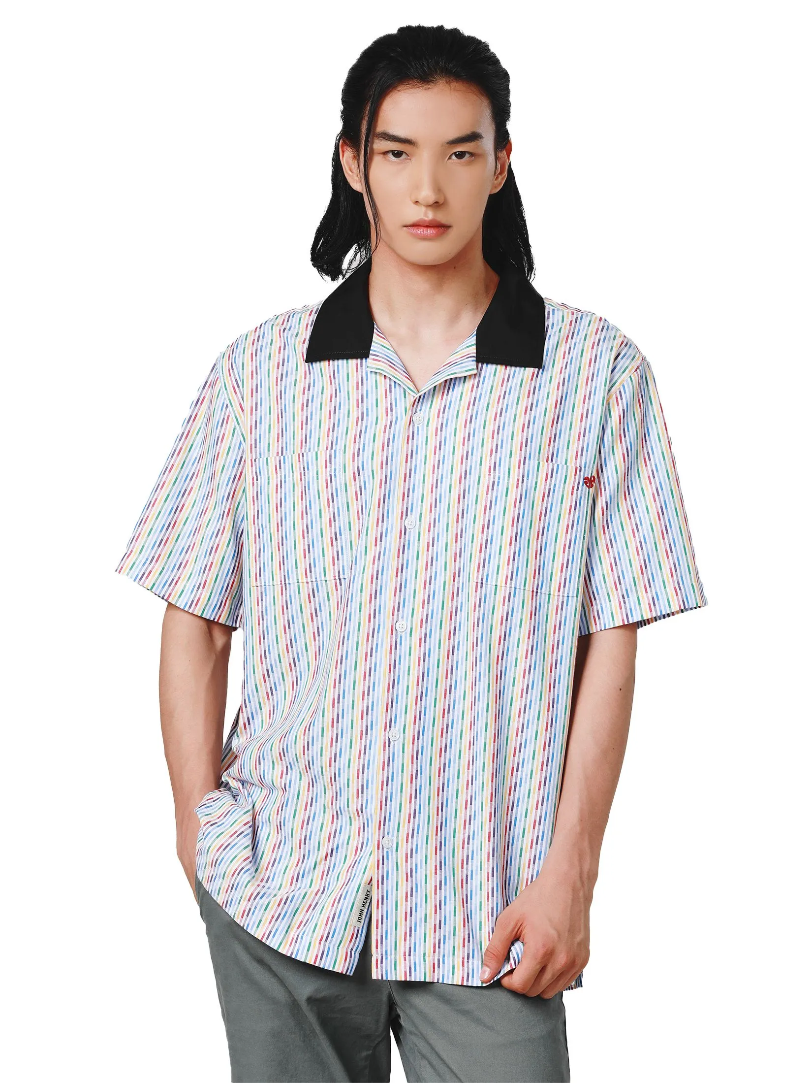 JOHN HENRY Men's Short Sleeves Shirts (Relaxed Fit) PRIDE MONTH Multi Color