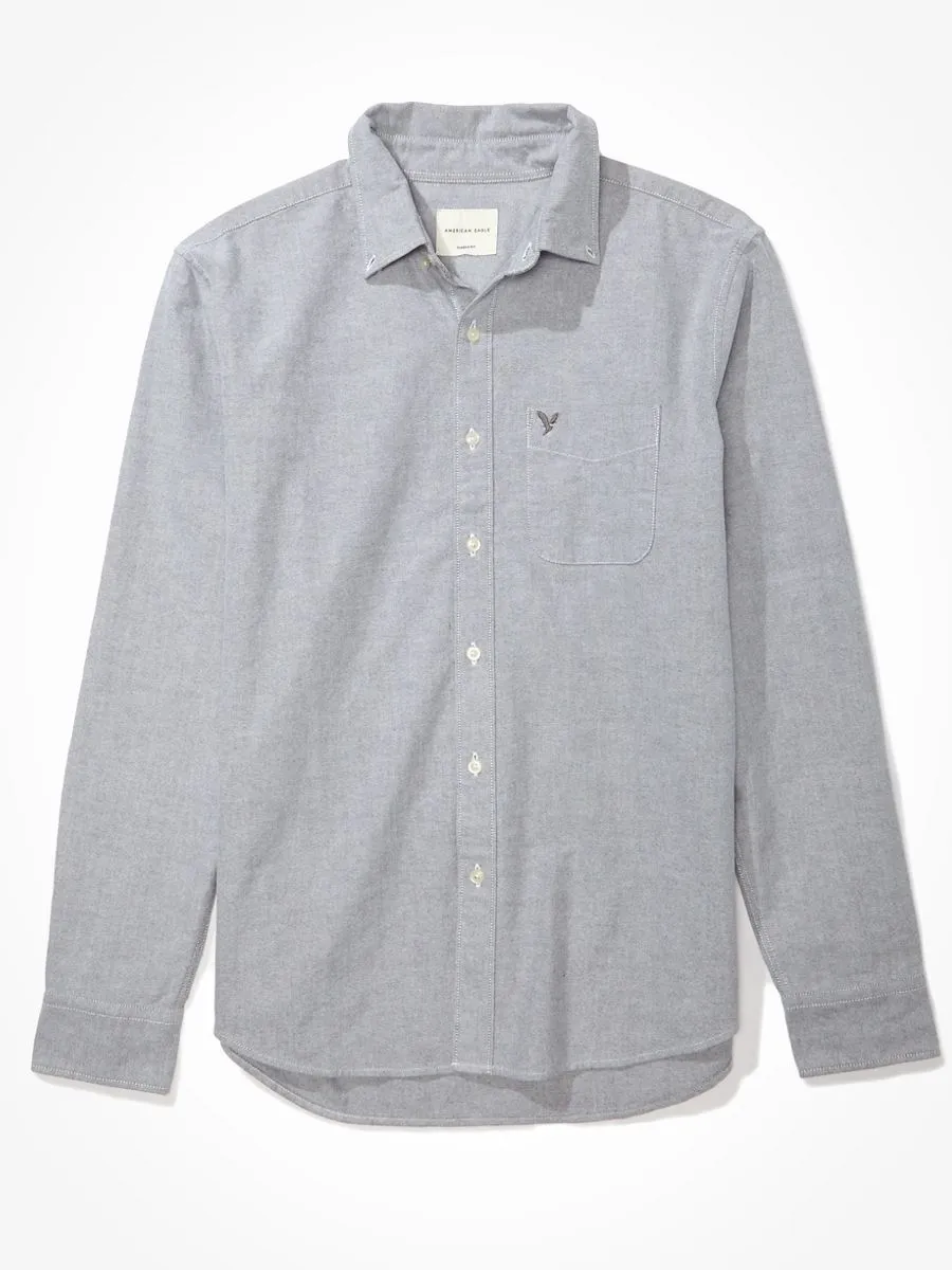 American Eagle MEN 2101 INT CF BTD YD SOLID OXFORD W EAGLE 020 GRAY American Eagle MEN 2101 INT CF BTD YD SOLID OXFORD W EAGLE 020 GRAY