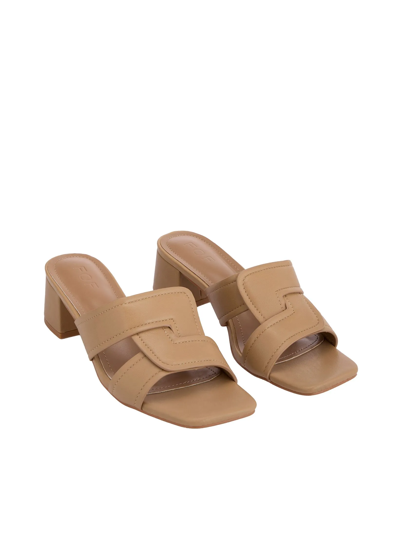 FOF Women Heels Simple Strap Beige FOF Women Heels Simple Strap Beige