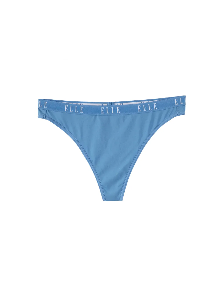 ELLE LINGERIE Women G-STRING woven rubber LOGO ELLE LU8724 - Blue ELLE LINGERIE Women G-STRING woven rubber LOGO ELLE LU8724 - Blue