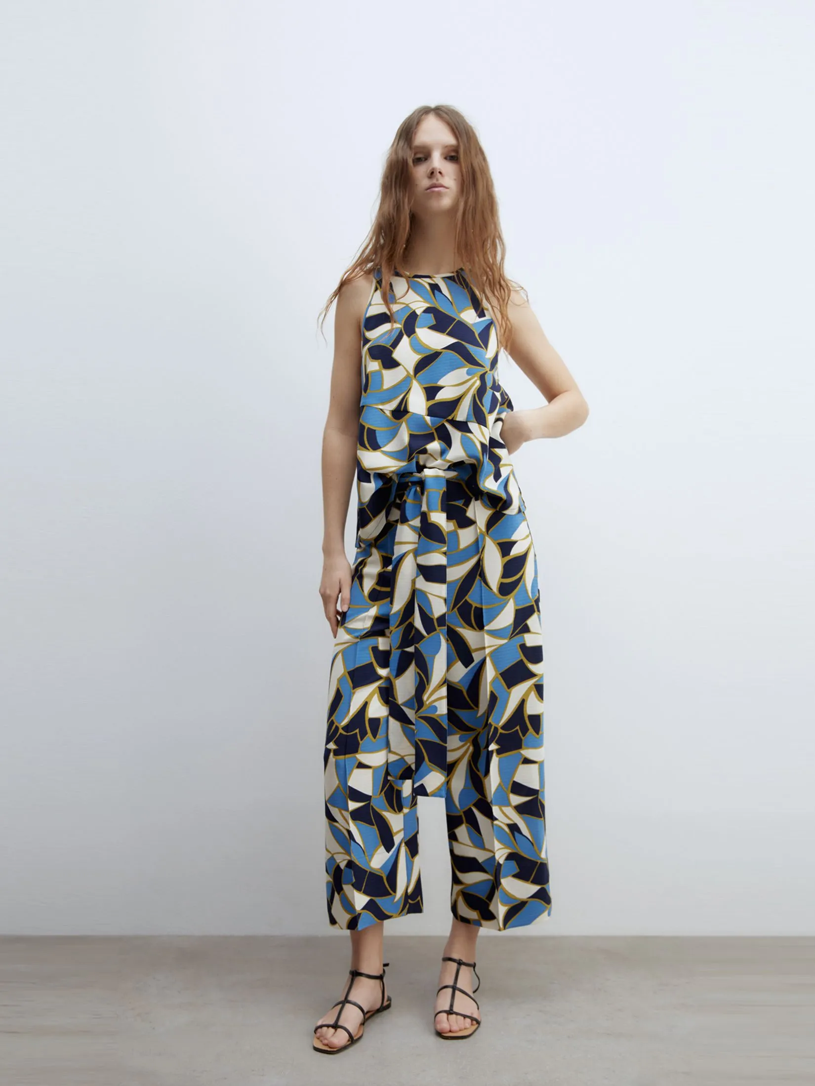 SFERA Women Trousers Culotte Printed Blue SFERA Women Trousers Culotte Printed Blue