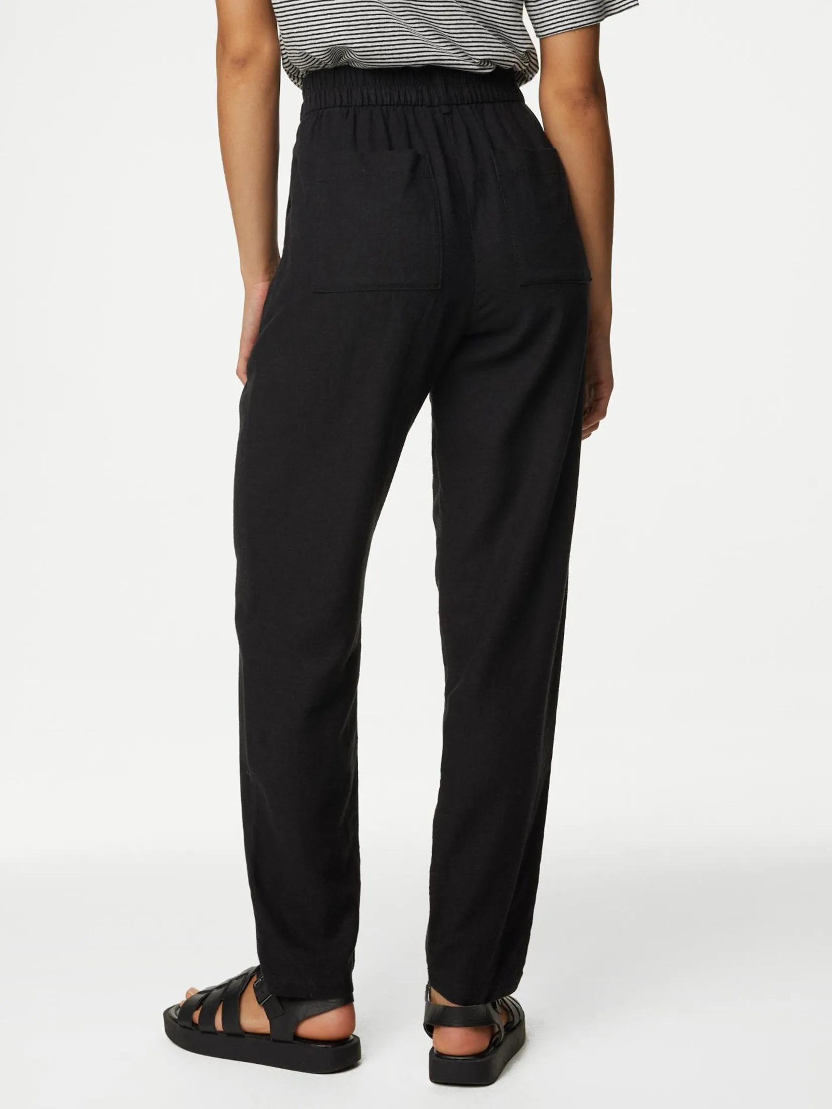 MARKS & SPENCER Women TrousersTapered Linen Rich MARKS & SPENCER Women TrousersTapered Linen Rich