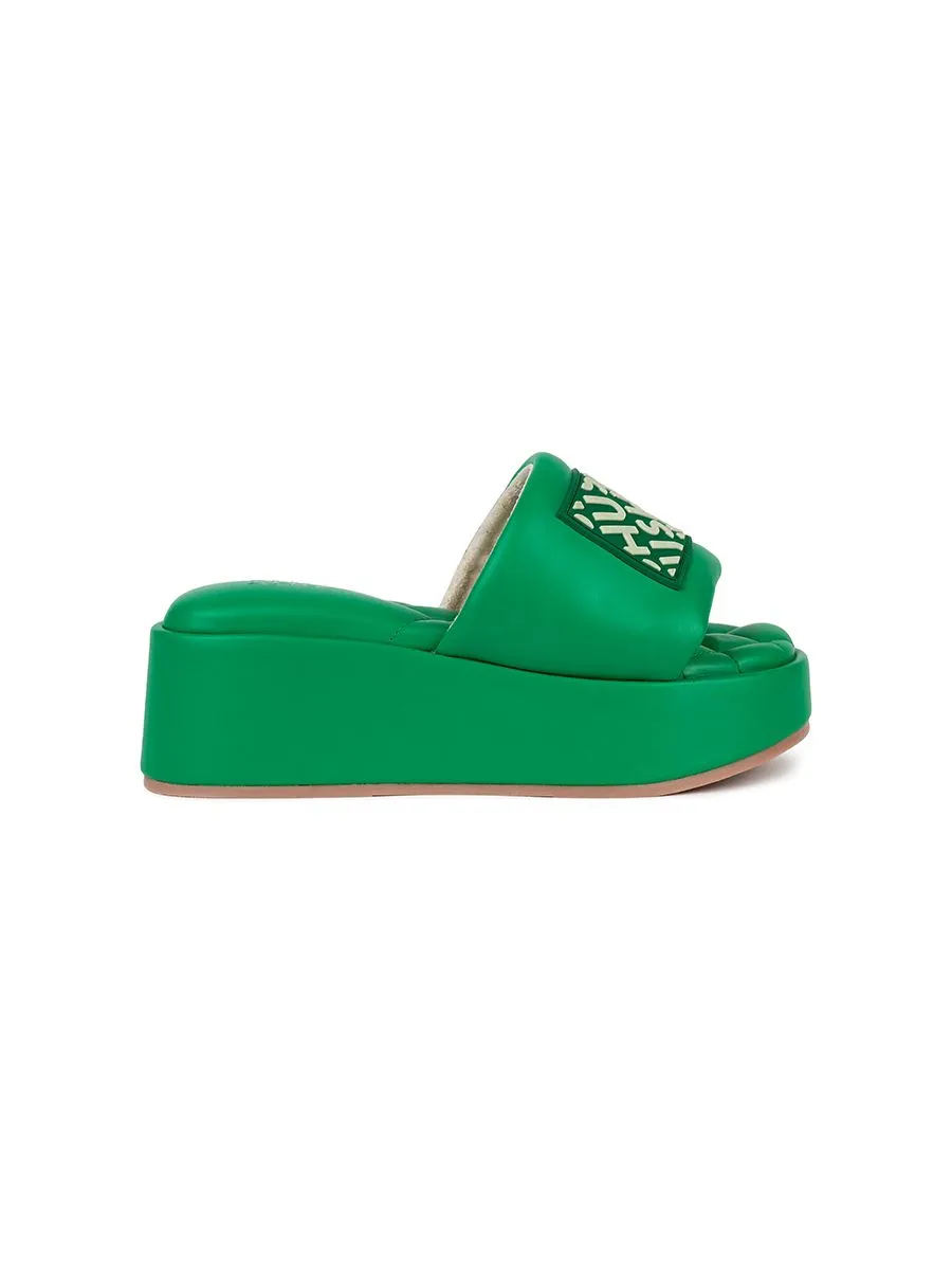 SHU WOMEN NAMETAG PALETTE SOFT 2" SLIDE WEDGES - GREEN SHU WOMEN NAMETAG PALETTE SOFT 2" SLIDE WEDGES - GREEN